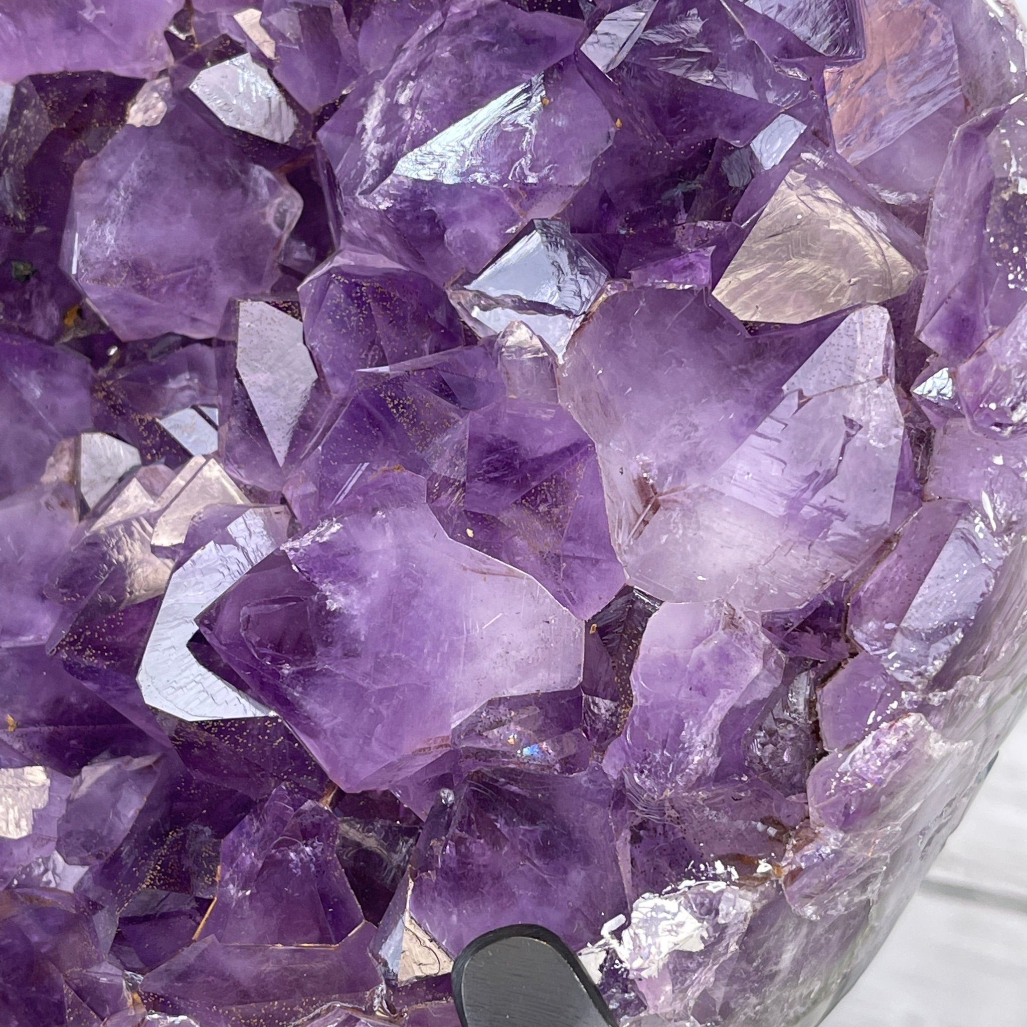 Extra Quality Amethyst Heart Geode, metal & wood stand, 12" Tall & 12.4 lbs #5463-0184 by Brazil Gems - Brazil GemsBrazil GemsExtra Quality Amethyst Heart Geode, metal & wood stand, 12" Tall & 12.4 lbs #5463-0184 by Brazil GemsHearts5463-0184