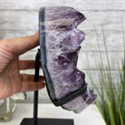 Extra Quality Amethyst Heart Geode, metal & wood stand, 12" Tall & 12.4 lbs #5463-0184 by Brazil Gems - Brazil GemsBrazil GemsExtra Quality Amethyst Heart Geode, metal & wood stand, 12" Tall & 12.4 lbs #5463-0184 by Brazil GemsHearts5463-0184