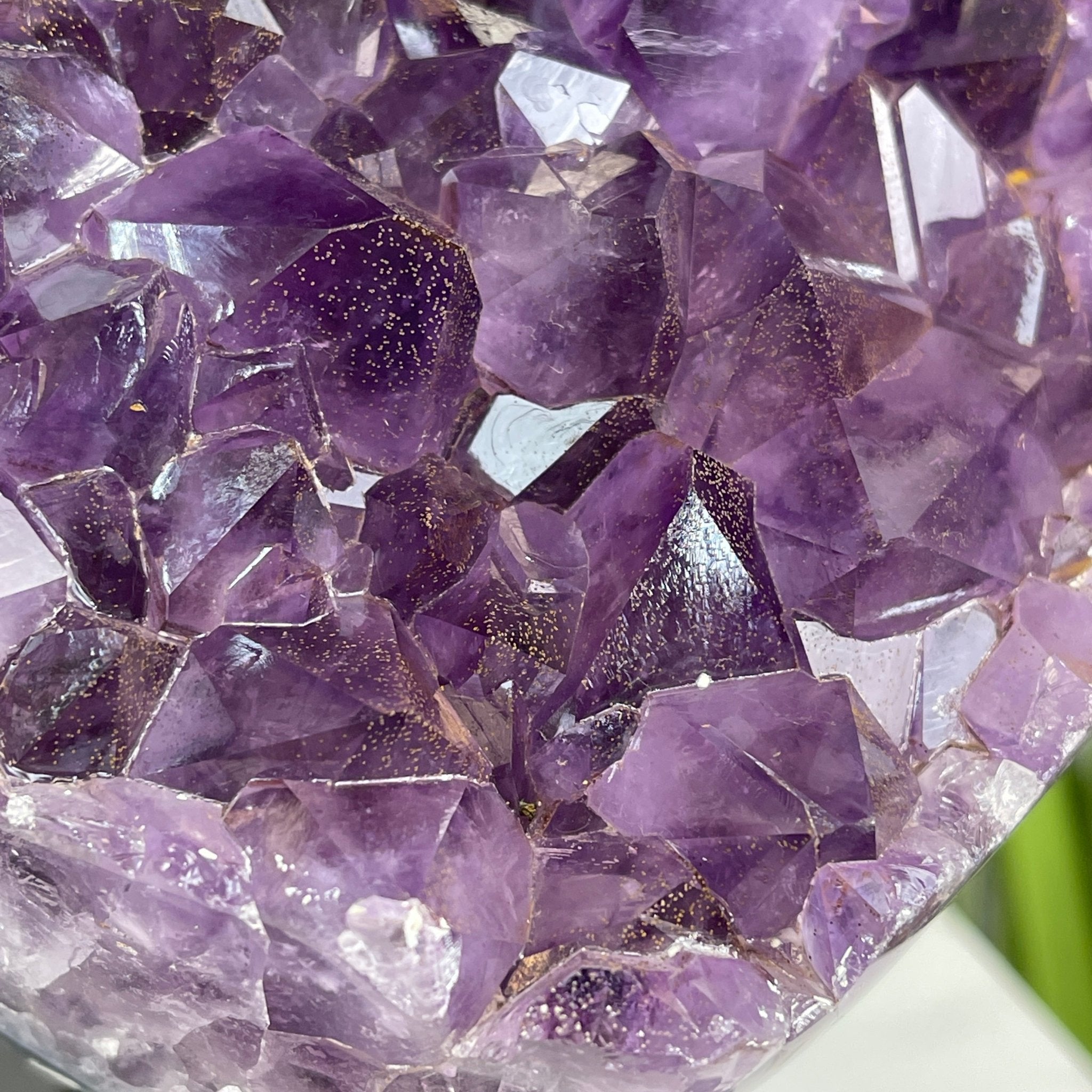 Extra Quality Amethyst Heart Geode, metal & wood stand, 12" Tall & 12.4 lbs #5463-0184 by Brazil Gems - Brazil GemsBrazil GemsExtra Quality Amethyst Heart Geode, metal & wood stand, 12" Tall & 12.4 lbs #5463-0184 by Brazil GemsHearts5463-0184