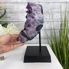 Extra Quality Amethyst Heart Geode, metal & wood stand, 12" Tall & 12.4 lbs #5463-0184 by Brazil Gems - Brazil GemsBrazil GemsExtra Quality Amethyst Heart Geode, metal & wood stand, 12" Tall & 12.4 lbs #5463-0184 by Brazil GemsHearts5463-0184