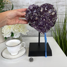 Extra Quality Amethyst Heart Geode, metal & wood stand, 13" Tall & 7 lbs #5463-0182 by Brazil Gems - Brazil GemsBrazil GemsExtra Quality Amethyst Heart Geode, metal & wood stand, 13" Tall & 7 lbs #5463-0182 by Brazil GemsHearts5463-0182