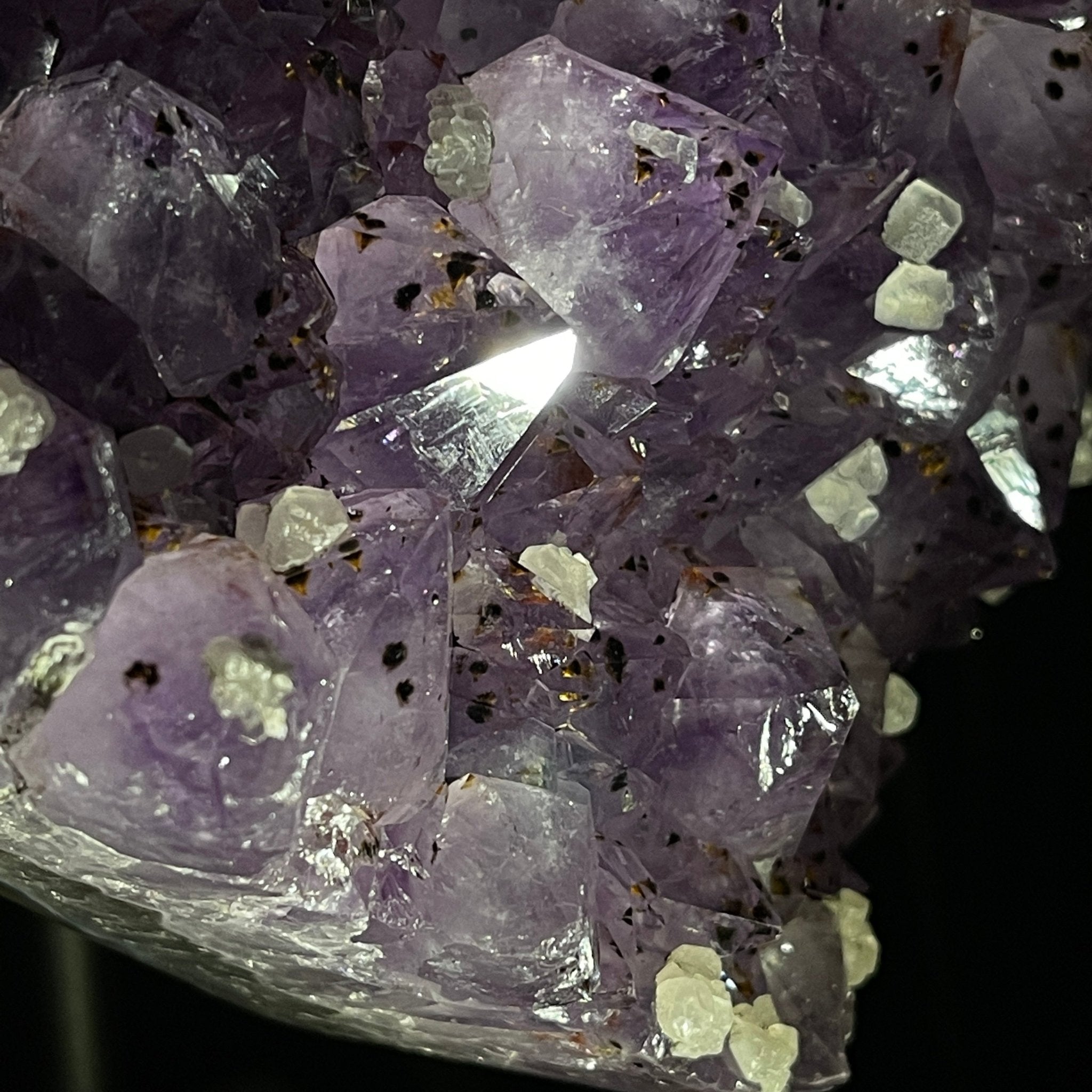 Extra Quality Amethyst Heart Geode, metal & wood stand, 13" Tall & 7 lbs #5463-0182 by Brazil Gems - Brazil GemsBrazil GemsExtra Quality Amethyst Heart Geode, metal & wood stand, 13" Tall & 7 lbs #5463-0182 by Brazil GemsHearts5463-0182