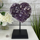 Extra Quality Amethyst Heart Geode, metal & wood stand, 13" Tall & 7 lbs #5463-0182 by Brazil Gems - Brazil GemsBrazil GemsExtra Quality Amethyst Heart Geode, metal & wood stand, 13" Tall & 7 lbs #5463-0182 by Brazil GemsHearts5463-0182