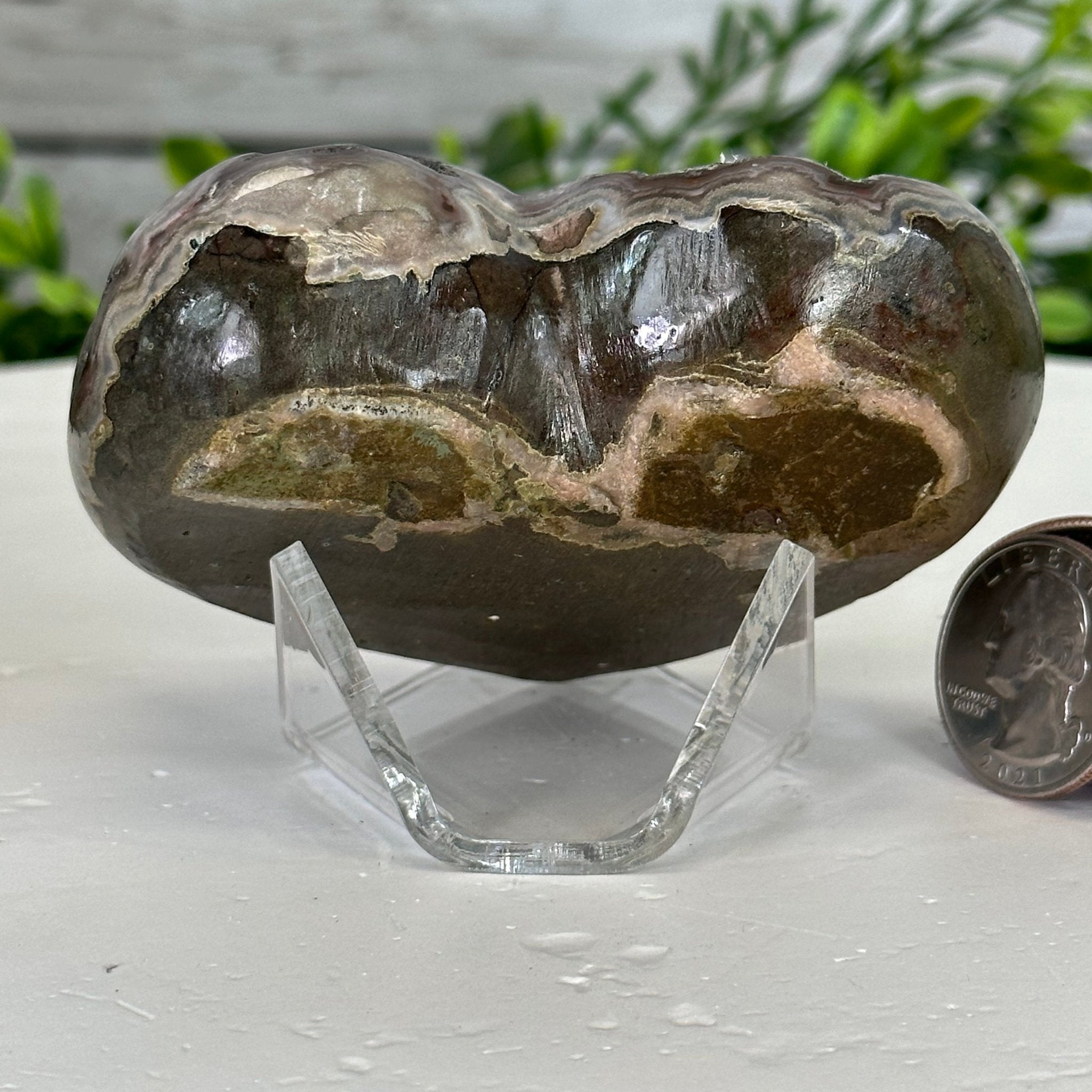 Extra Quality Amethyst Heart Geode on an Acrylic Stand 0.52 lbs & 2.3" Tall #5462-0087 by Brazil Gems - Brazil GemsBrazil GemsExtra Quality Amethyst Heart Geode on an Acrylic Stand 0.52 lbs & 2.3" Tall #5462-0087 by Brazil GemsHearts5462-0087
