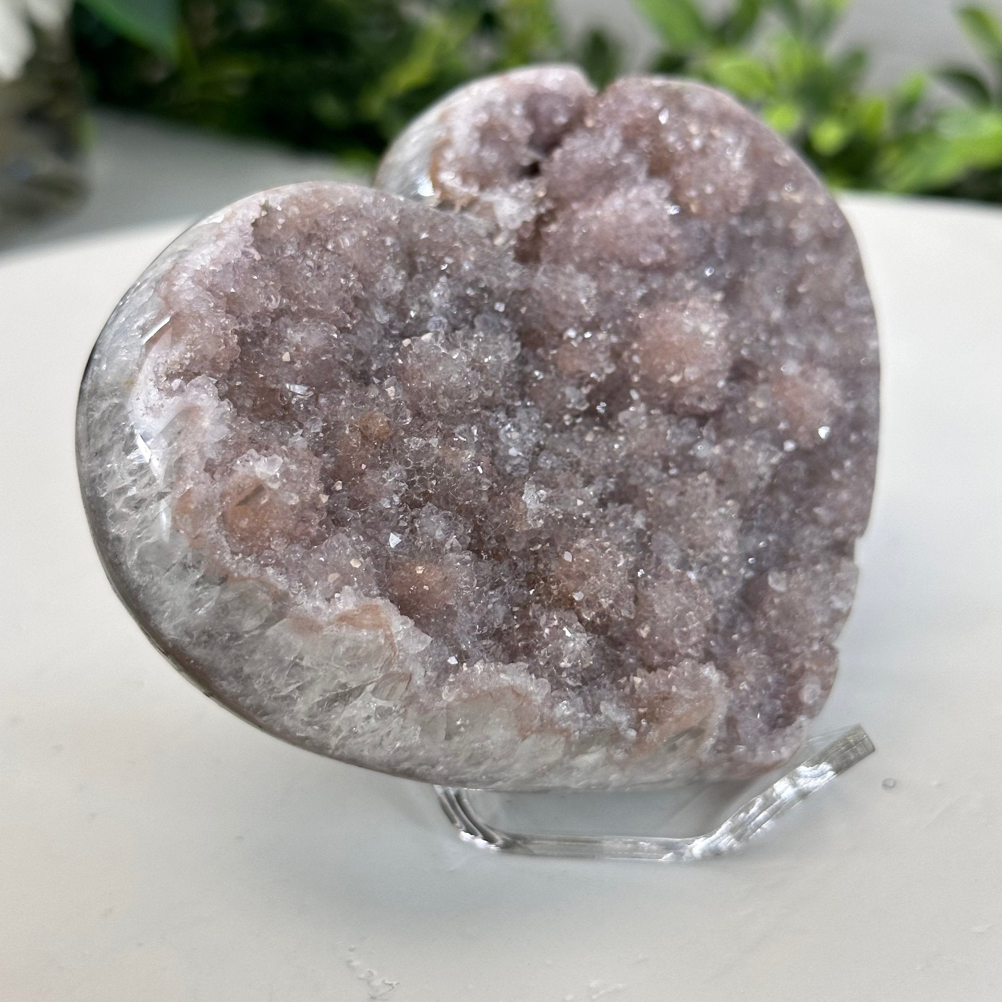 Extra Quality Amethyst Heart Geode on an Acrylic Stand, 0.91 lbs & 2.7" Tall #5462-0051 by Brazil Gems - Brazil GemsBrazil GemsExtra Quality Amethyst Heart Geode on an Acrylic Stand, 0.91 lbs & 2.7" Tall #5462-0051 by Brazil GemsHearts5462-0051