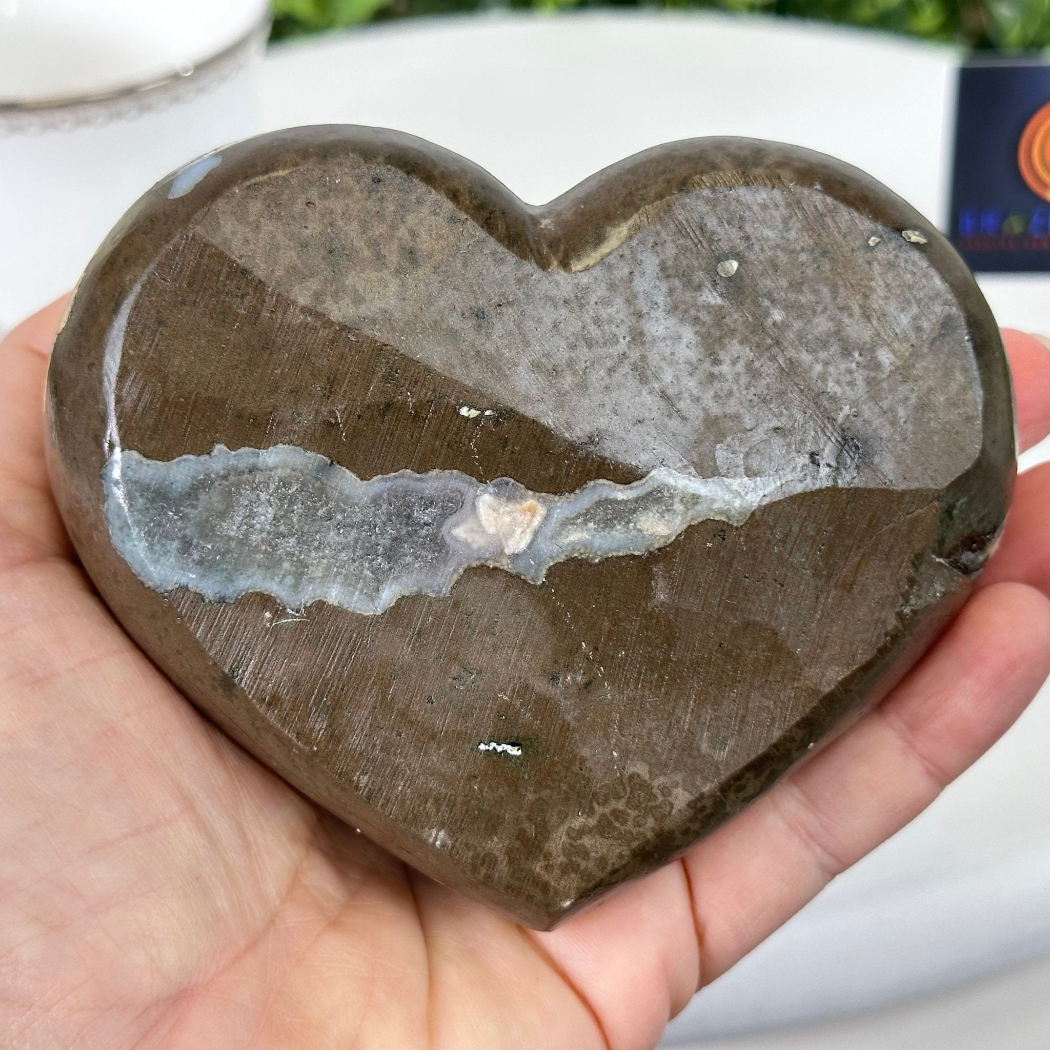 Extra Quality Amethyst Heart Geode on an Acrylic Stand, 1.08 lbs & 3.1" Tall #5462-0055 by Brazil Gems - Brazil GemsBrazil GemsExtra Quality Amethyst Heart Geode on an Acrylic Stand, 1.08 lbs & 3.1" Tall #5462-0055 by Brazil GemsHearts5462-0055