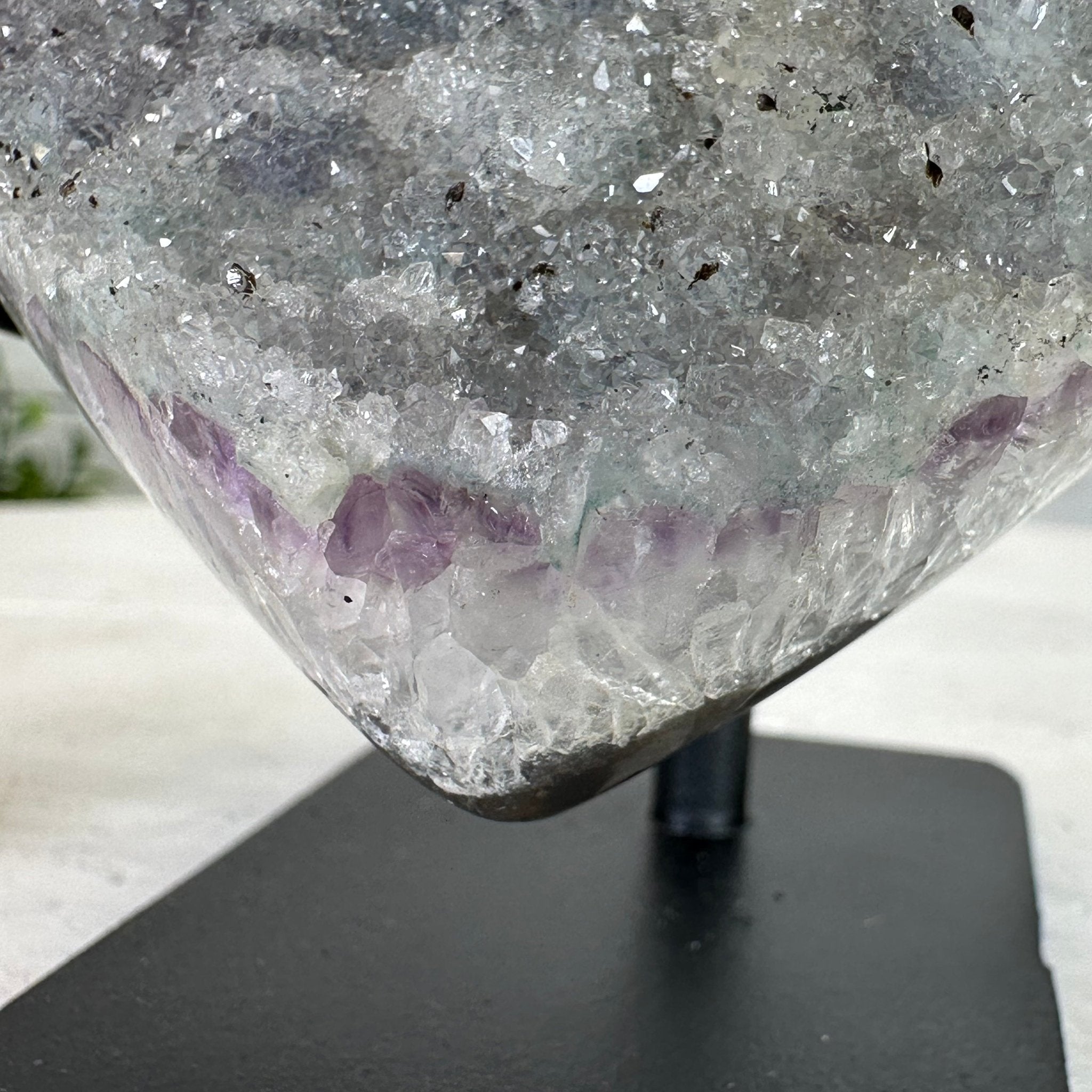 Extra Quality Amethyst Heart Geode w/ metal stand, 0.9 lbs & 3.6" Tall #5463-0240 by Brazil Gems - Brazil GemsBrazil GemsExtra Quality Amethyst Heart Geode w/ metal stand, 0.9 lbs & 3.6" Tall #5463-0240 by Brazil GemsHearts5463-0240