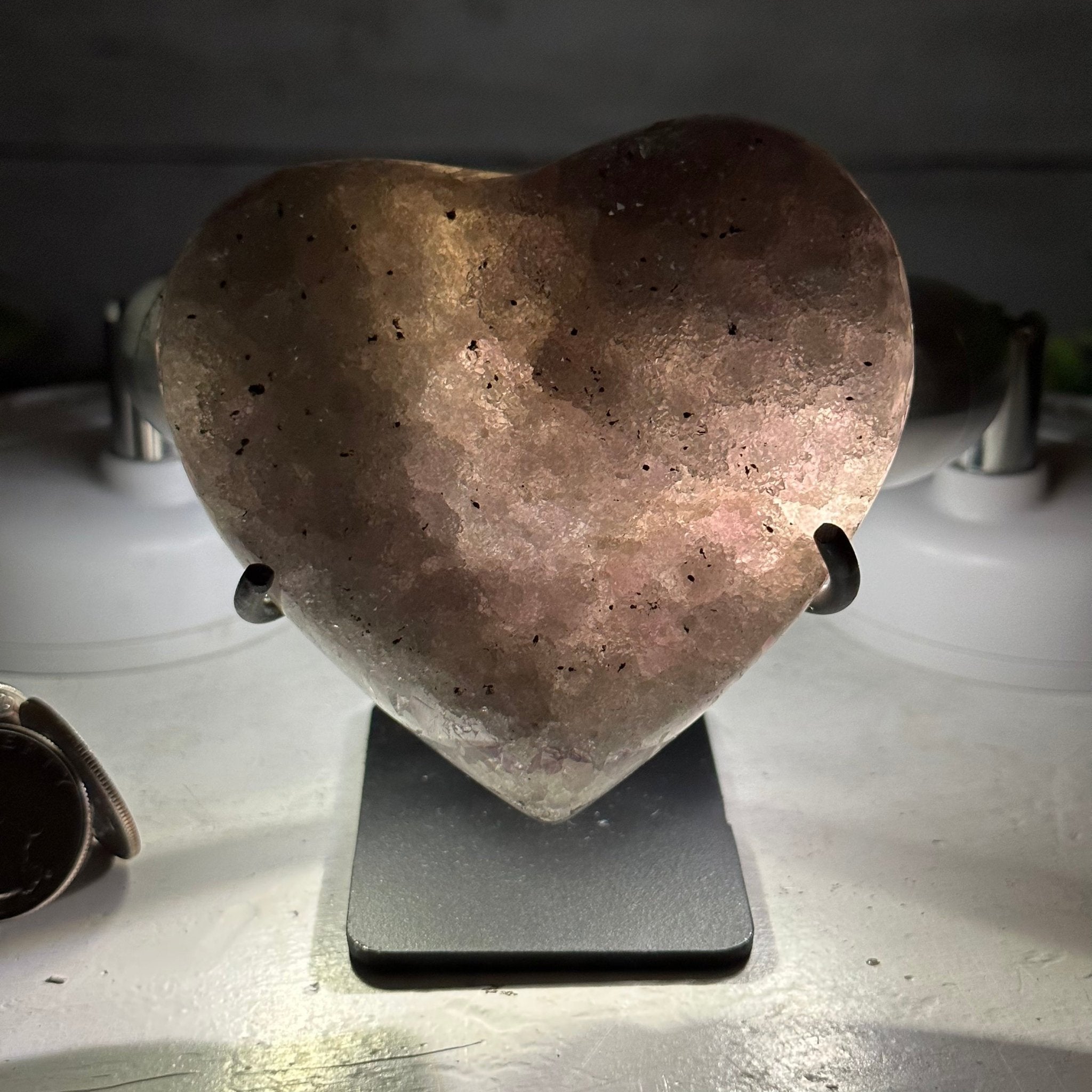 Extra Quality Amethyst Heart Geode w/ metal stand, 0.9 lbs & 3.6" Tall #5463-0240 by Brazil Gems - Brazil GemsBrazil GemsExtra Quality Amethyst Heart Geode w/ metal stand, 0.9 lbs & 3.6" Tall #5463-0240 by Brazil GemsHearts5463-0240