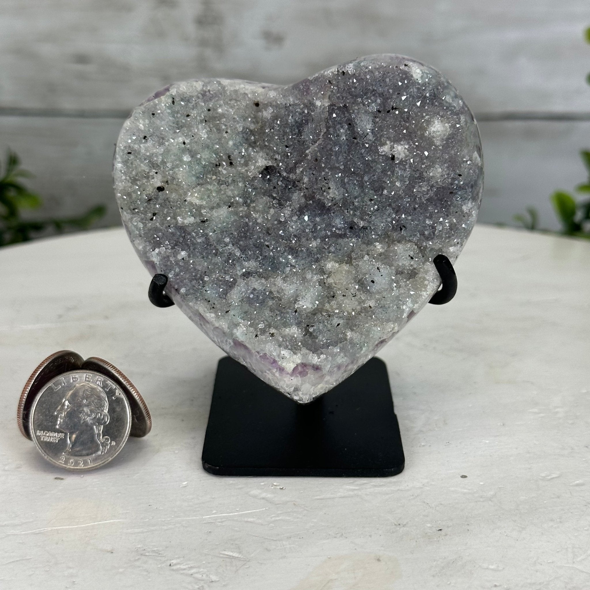Extra Quality Amethyst Heart Geode w/ metal stand, 0.9 lbs & 3.6" Tall #5463-0240 by Brazil Gems - Brazil GemsBrazil GemsExtra Quality Amethyst Heart Geode w/ metal stand, 0.9 lbs & 3.6" Tall #5463-0240 by Brazil GemsHearts5463-0240