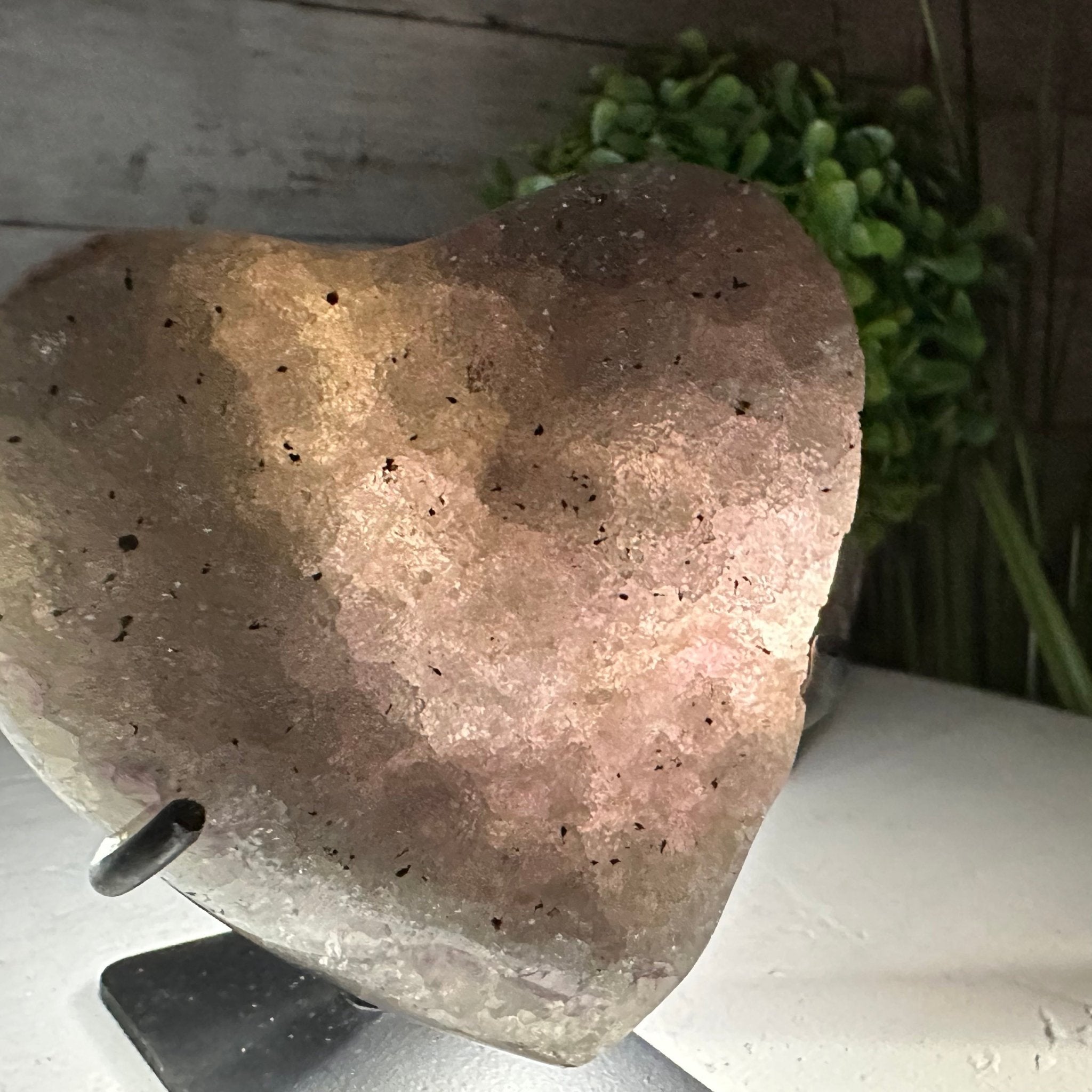 Extra Quality Amethyst Heart Geode w/ metal stand, 0.9 lbs & 3.6" Tall #5463-0240 by Brazil Gems - Brazil GemsBrazil GemsExtra Quality Amethyst Heart Geode w/ metal stand, 0.9 lbs & 3.6" Tall #5463-0240 by Brazil GemsHearts5463-0240