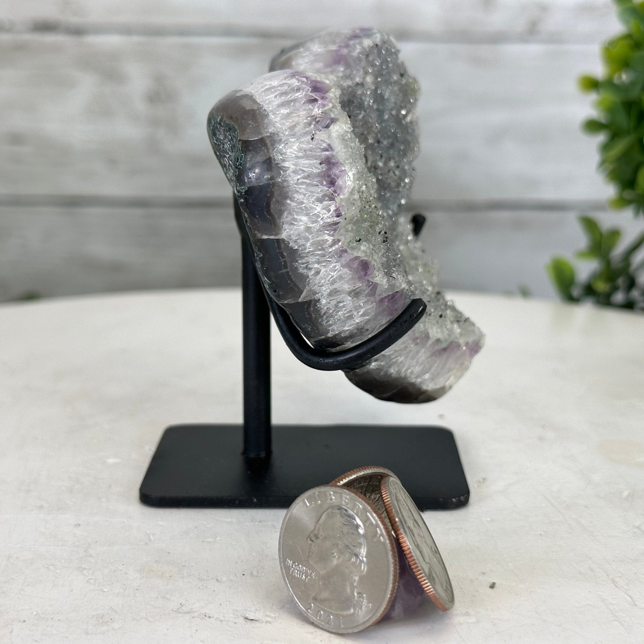 Extra Quality Amethyst Heart Geode w/ metal stand, 0.9 lbs & 3.6" Tall #5463-0240 by Brazil Gems - Brazil GemsBrazil GemsExtra Quality Amethyst Heart Geode w/ metal stand, 0.9 lbs & 3.6" Tall #5463-0240 by Brazil GemsHearts5463-0240