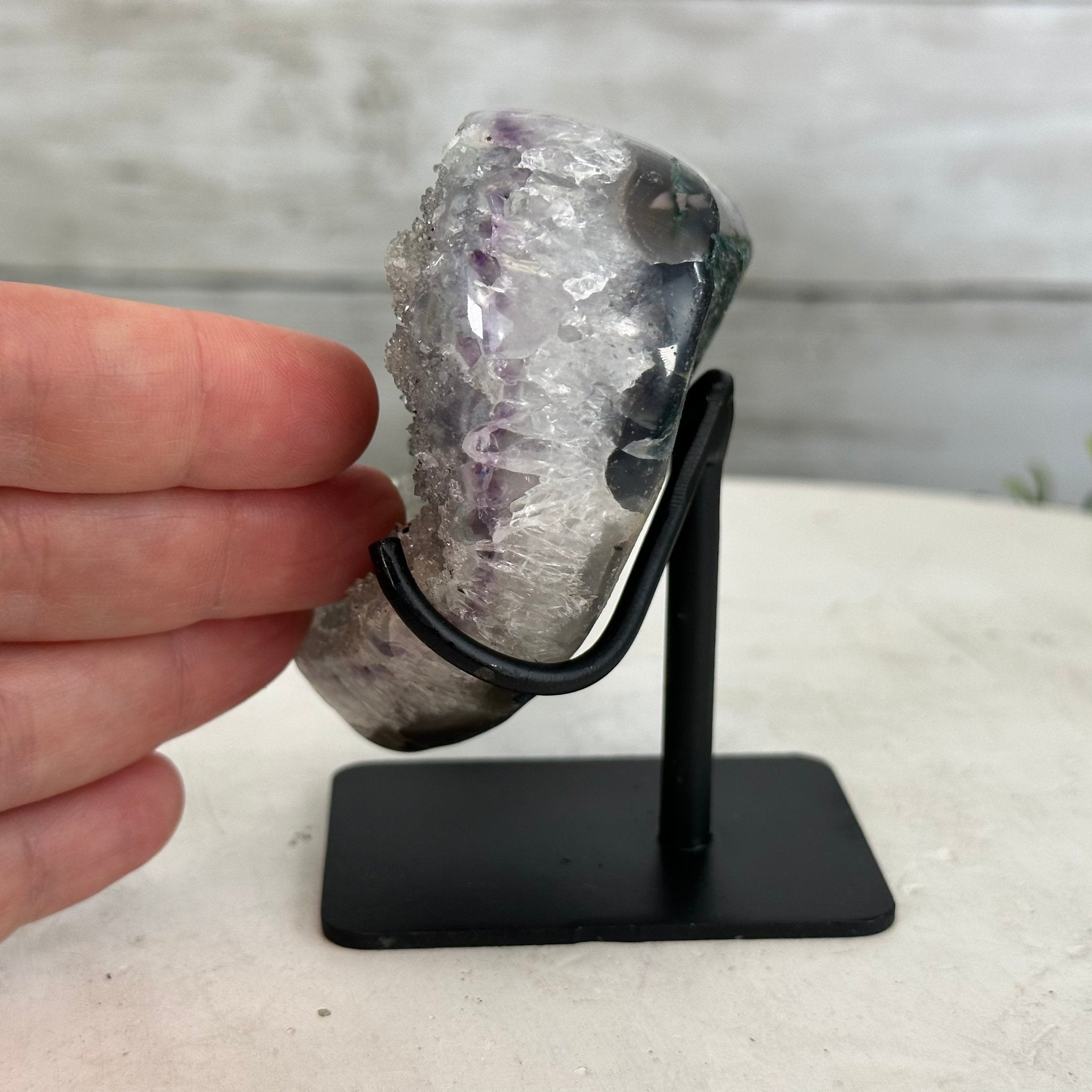 Extra Quality Amethyst Heart Geode w/ metal stand, 0.9 lbs & 3.6" Tall #5463-0240 by Brazil Gems - Brazil GemsBrazil GemsExtra Quality Amethyst Heart Geode w/ metal stand, 0.9 lbs & 3.6" Tall #5463-0240 by Brazil GemsHearts5463-0240