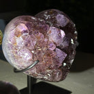 Extra Quality Amethyst Heart Geode w/ metal stand, 1.1 lbs & 3.9" Tall #5463-0295 - Brazil GemsBrazil GemsExtra Quality Amethyst Heart Geode w/ metal stand, 1.1 lbs & 3.9" Tall #5463-0295Hearts5463-0295