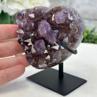 Extra Quality Amethyst Heart Geode w/ metal stand, 1.1 lbs & 3.9" Tall #5463-0295 - Brazil GemsBrazil GemsExtra Quality Amethyst Heart Geode w/ metal stand, 1.1 lbs & 3.9" Tall #5463-0295Hearts5463-0295
