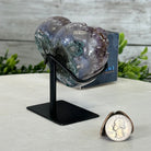 Extra Quality Amethyst Heart Geode w/ metal stand, 1.1 lbs & 3.9" Tall #5463-0295 - Brazil GemsBrazil GemsExtra Quality Amethyst Heart Geode w/ metal stand, 1.1 lbs & 3.9" Tall #5463-0295Hearts5463-0295