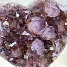 Extra Quality Amethyst Heart Geode w/ metal stand, 1.1 lbs & 3.9" Tall #5463-0295 - Brazil GemsBrazil GemsExtra Quality Amethyst Heart Geode w/ metal stand, 1.1 lbs & 3.9" Tall #5463-0295Hearts5463-0295