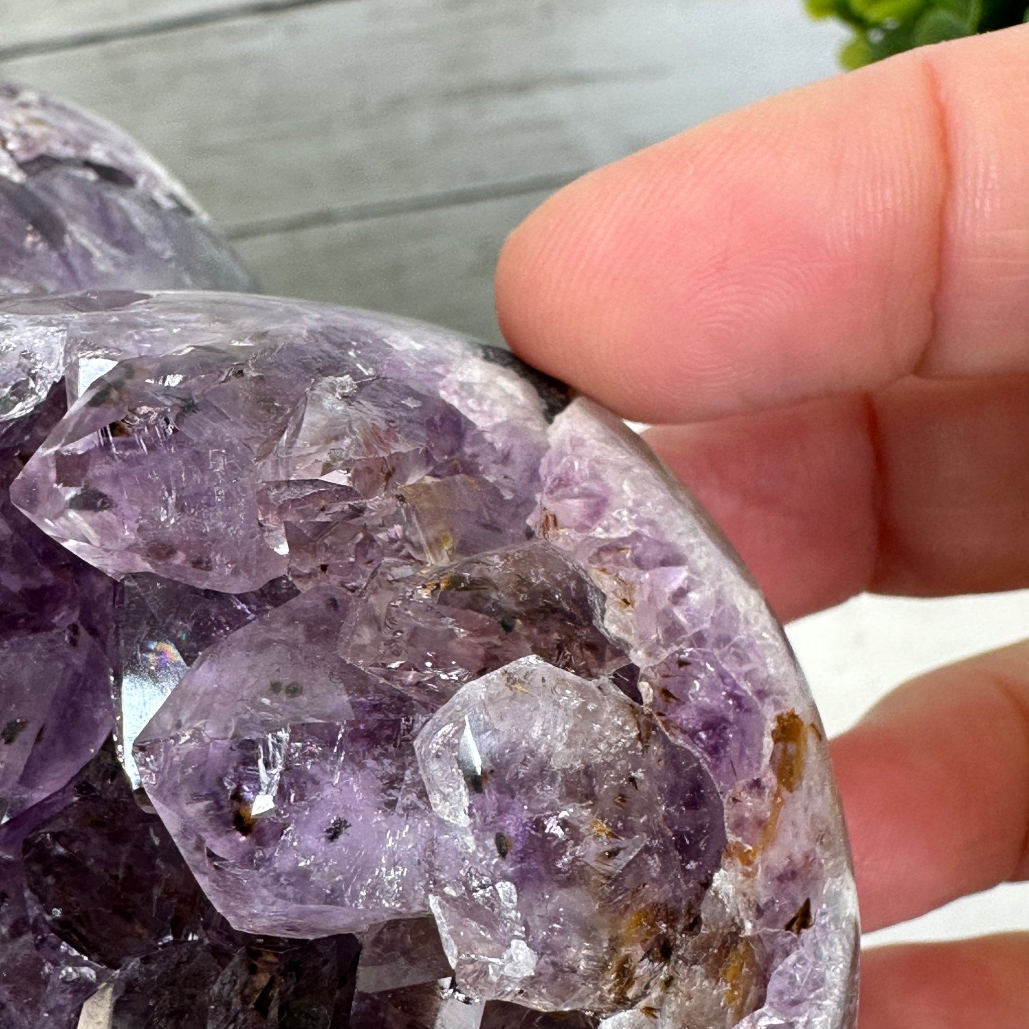 Extra Quality Amethyst Heart Geode w/ metal stand, 3.1 lbs & 5.8" Tall #5463-0278 by Brazil Gems - Brazil GemsBrazil GemsExtra Quality Amethyst Heart Geode w/ metal stand, 3.1 lbs & 5.8" Tall #5463-0278 by Brazil GemsHearts5463-0278