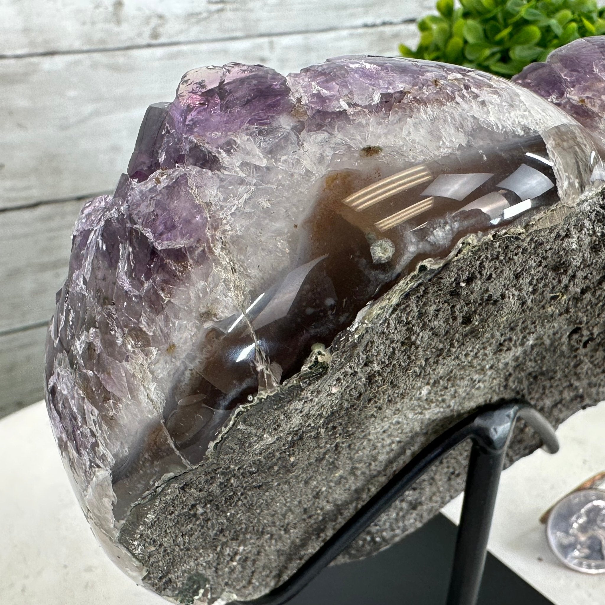 Extra Quality Amethyst Heart Geode w/ metal stand, 3.2 lbs & 5.5" Tall #5463-0280 by Brazil Gems - Brazil GemsBrazil GemsExtra Quality Amethyst Heart Geode w/ metal stand, 3.2 lbs & 5.5" Tall #5463-0280 by Brazil GemsHearts5463-0280