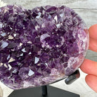 Extra Quality Amethyst Heart Geode w/ metal stand, 3.5 lbs & 6.5" Tall #5463-0281 by Brazil Gems - Brazil GemsBrazil GemsExtra Quality Amethyst Heart Geode w/ metal stand, 3.5 lbs & 6.5" Tall #5463-0281 by Brazil GemsHearts5463-0281