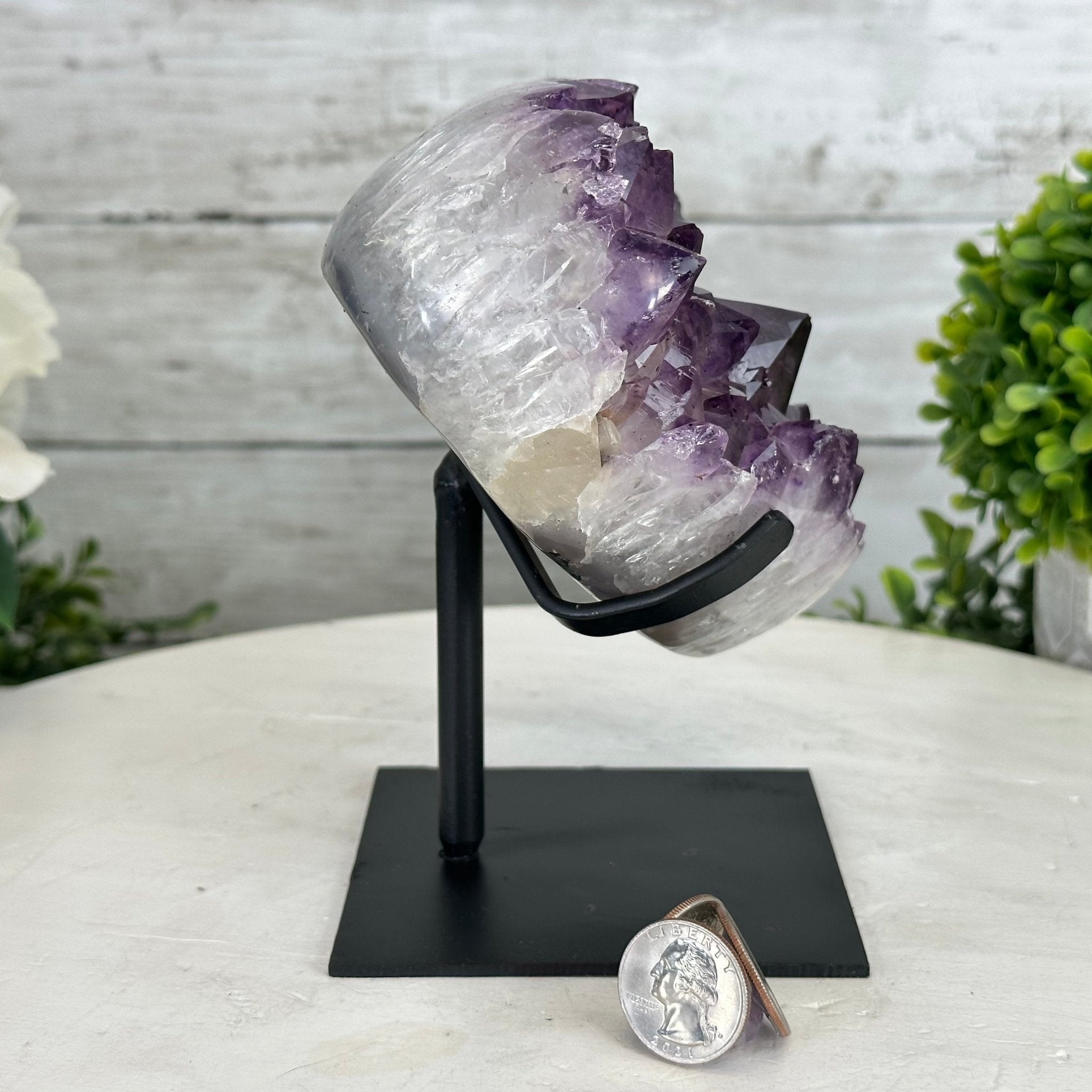 Extra Quality Amethyst Heart Geode w/ metal stand, 4.1 lbs & 6.2" Tall #5463-0285 by Brazil Gems - Brazil GemsBrazil GemsExtra Quality Amethyst Heart Geode w/ metal stand, 4.1 lbs & 6.2" Tall #5463-0285 by Brazil GemsHearts5463-0285