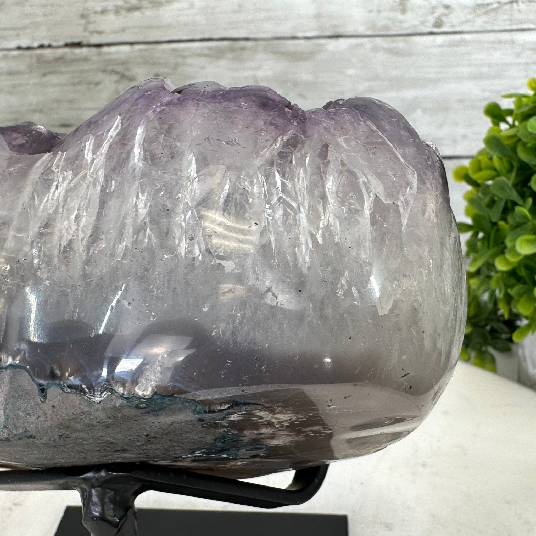 Extra Quality Amethyst Heart Geode w/ metal stand, 4.1 lbs & 6.2" Tall #5463-0285 by Brazil Gems - Brazil GemsBrazil GemsExtra Quality Amethyst Heart Geode w/ metal stand, 4.1 lbs & 6.2" Tall #5463-0285 by Brazil GemsHearts5463-0285