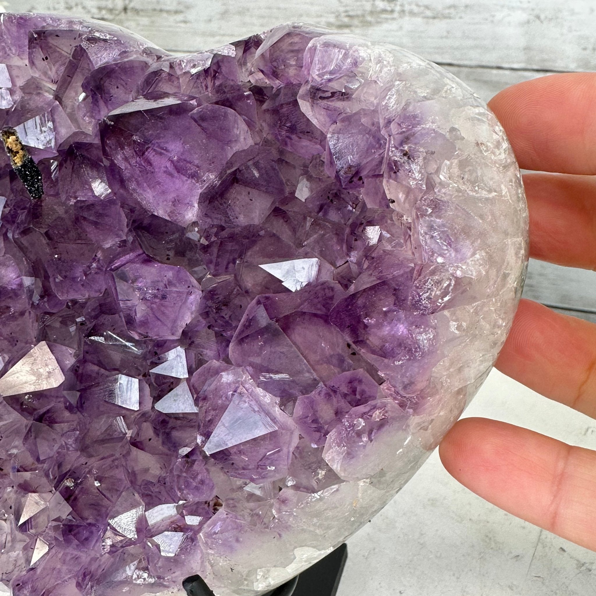 Extra Quality Amethyst Heart Geode w/ metal stand, 4.6 lbs & 6" Tall #5463-0287 by Brazil Gems - Brazil GemsBrazil GemsExtra Quality Amethyst Heart Geode w/ metal stand, 4.6 lbs & 6" Tall #5463-0287 by Brazil GemsHearts5463-0287