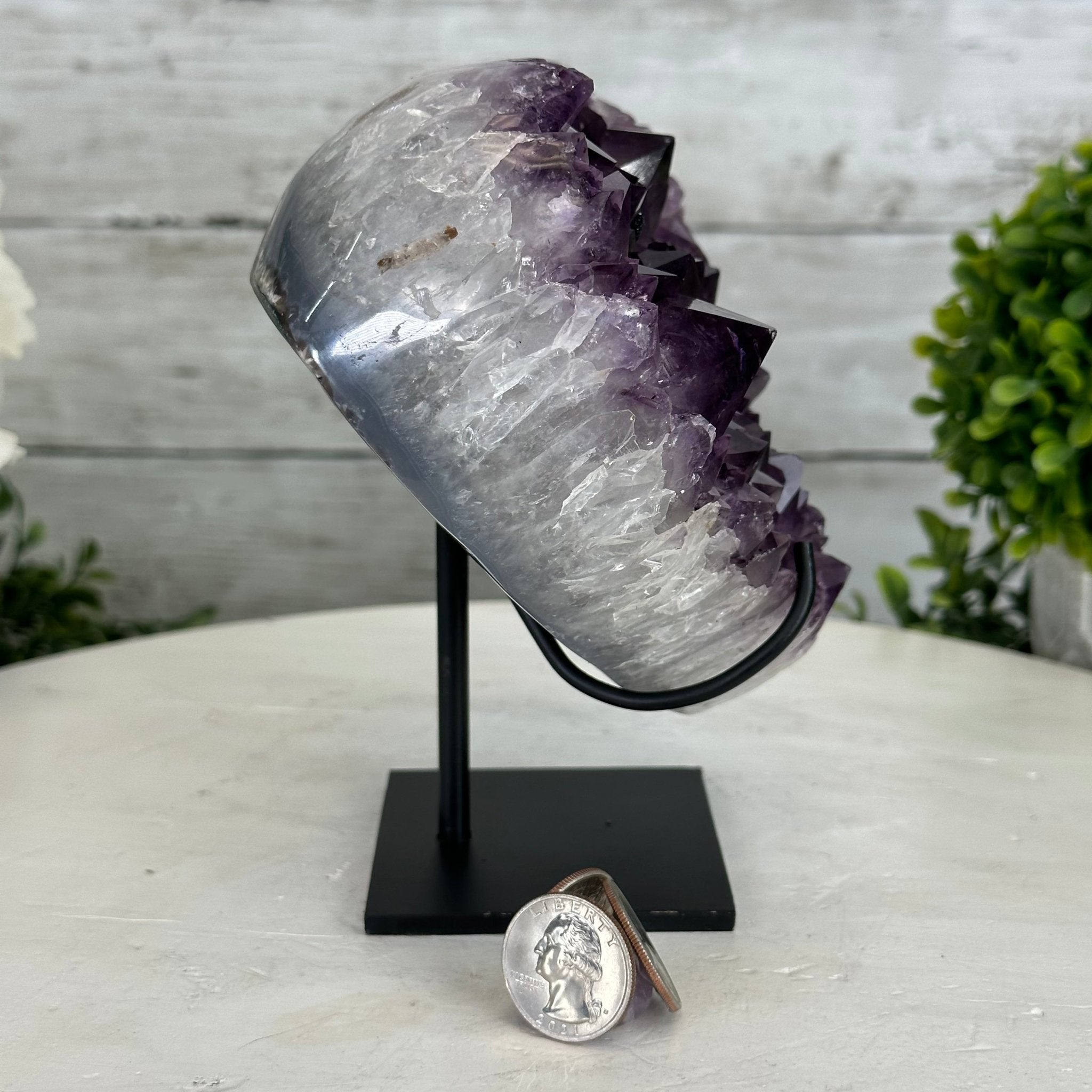 Extra Quality Amethyst Heart Geode w/ metal stand, 4.6 lbs & 6" Tall #5463-0287 by Brazil Gems - Brazil GemsBrazil GemsExtra Quality Amethyst Heart Geode w/ metal stand, 4.6 lbs & 6" Tall #5463-0287 by Brazil GemsHearts5463-0287