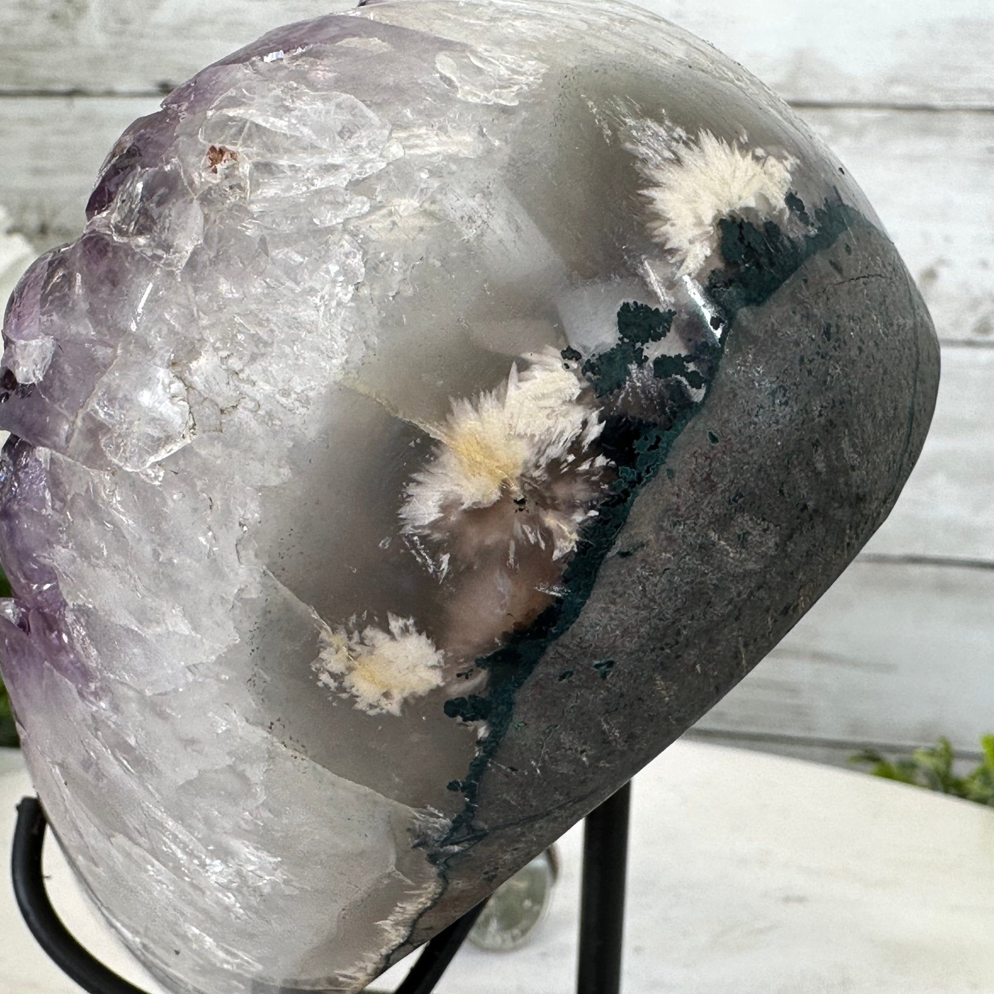 Extra Quality Amethyst Heart Geode w/ metal stand, 4.6 lbs & 6" Tall #5463-0287 by Brazil Gems - Brazil GemsBrazil GemsExtra Quality Amethyst Heart Geode w/ metal stand, 4.6 lbs & 6" Tall #5463-0287 by Brazil GemsHearts5463-0287