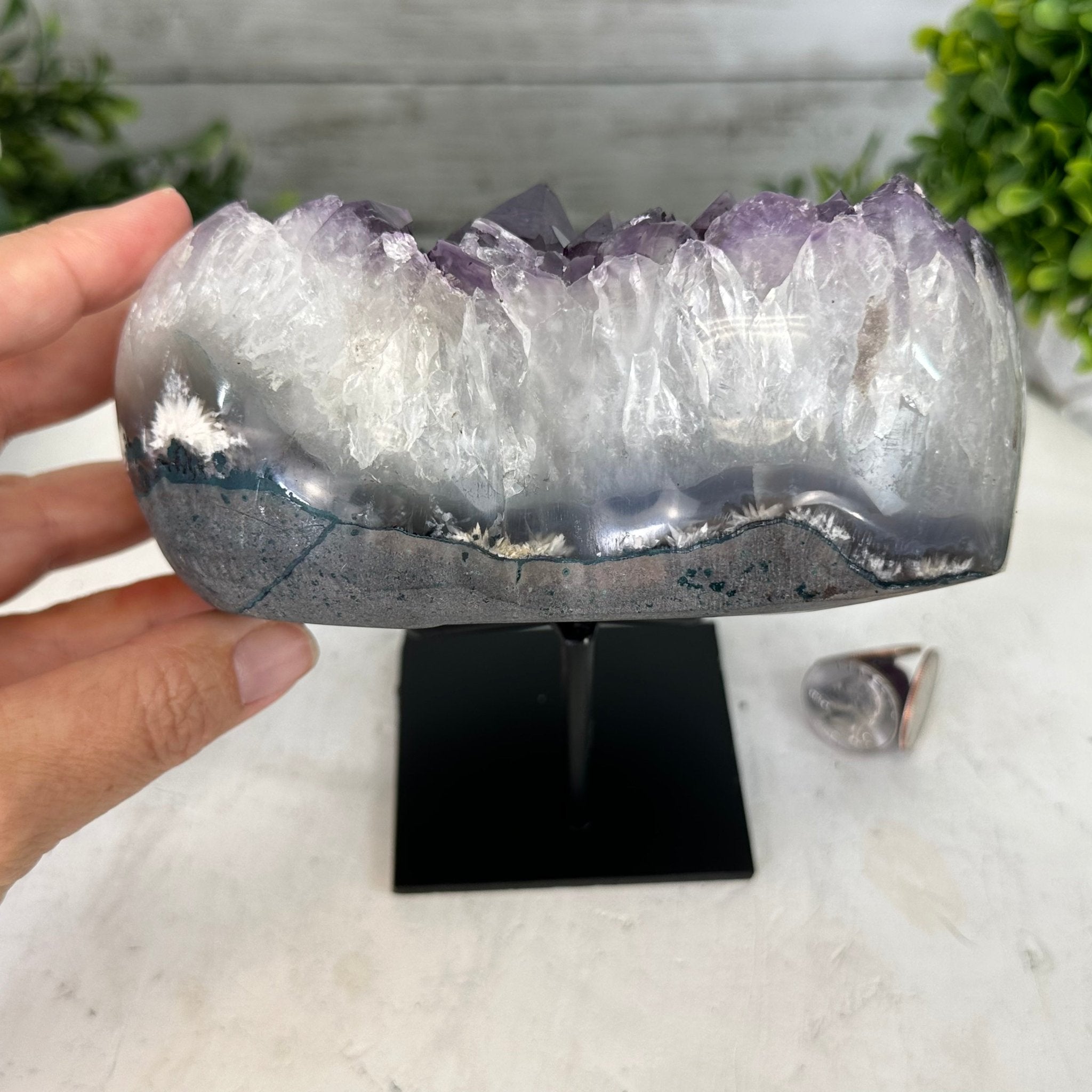 Extra Quality Amethyst Heart Geode w/ metal stand, 4.6 lbs & 6" Tall #5463-0287 by Brazil Gems - Brazil GemsBrazil GemsExtra Quality Amethyst Heart Geode w/ metal stand, 4.6 lbs & 6" Tall #5463-0287 by Brazil GemsHearts5463-0287