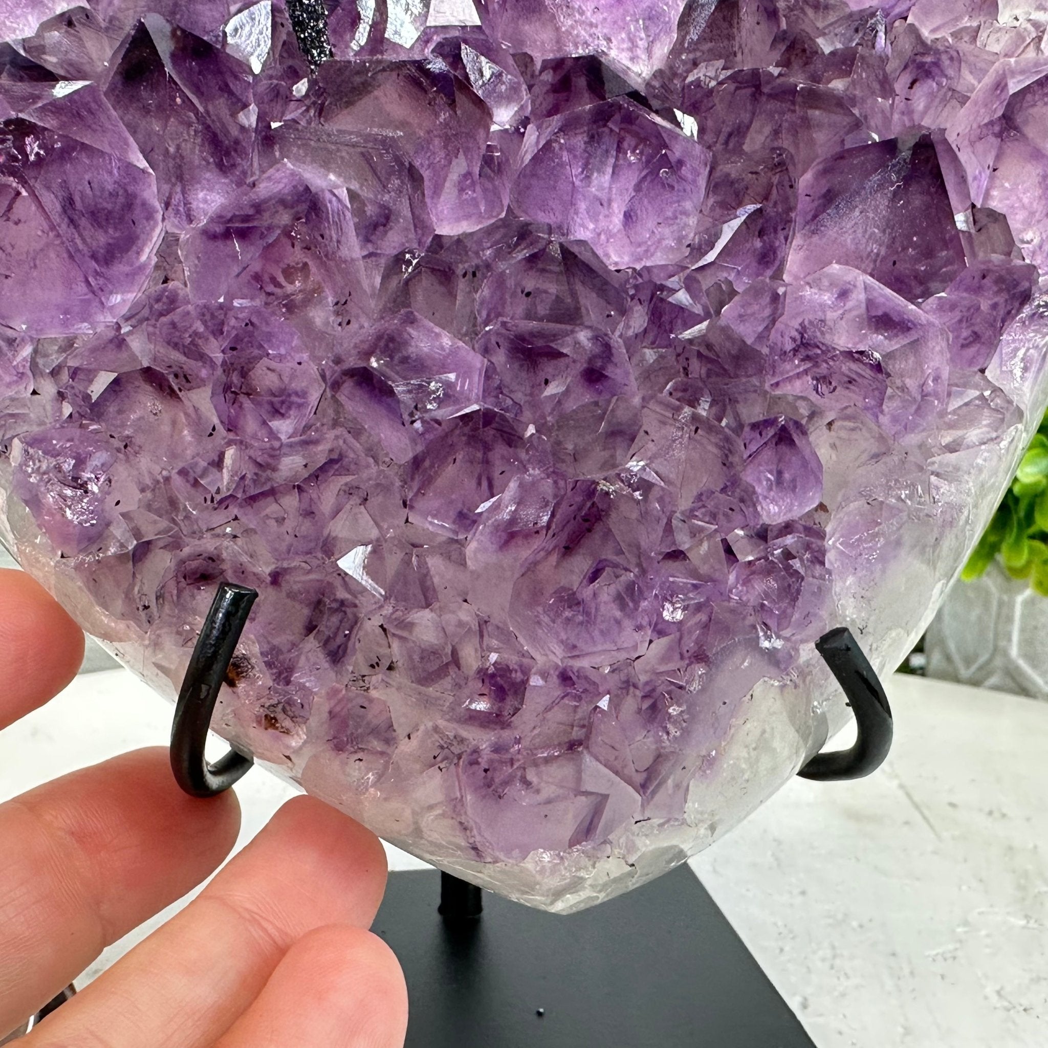 Extra Quality Amethyst Heart Geode w/ metal stand, 4.6 lbs & 6" Tall #5463-0287 by Brazil Gems - Brazil GemsBrazil GemsExtra Quality Amethyst Heart Geode w/ metal stand, 4.6 lbs & 6" Tall #5463-0287 by Brazil GemsHearts5463-0287