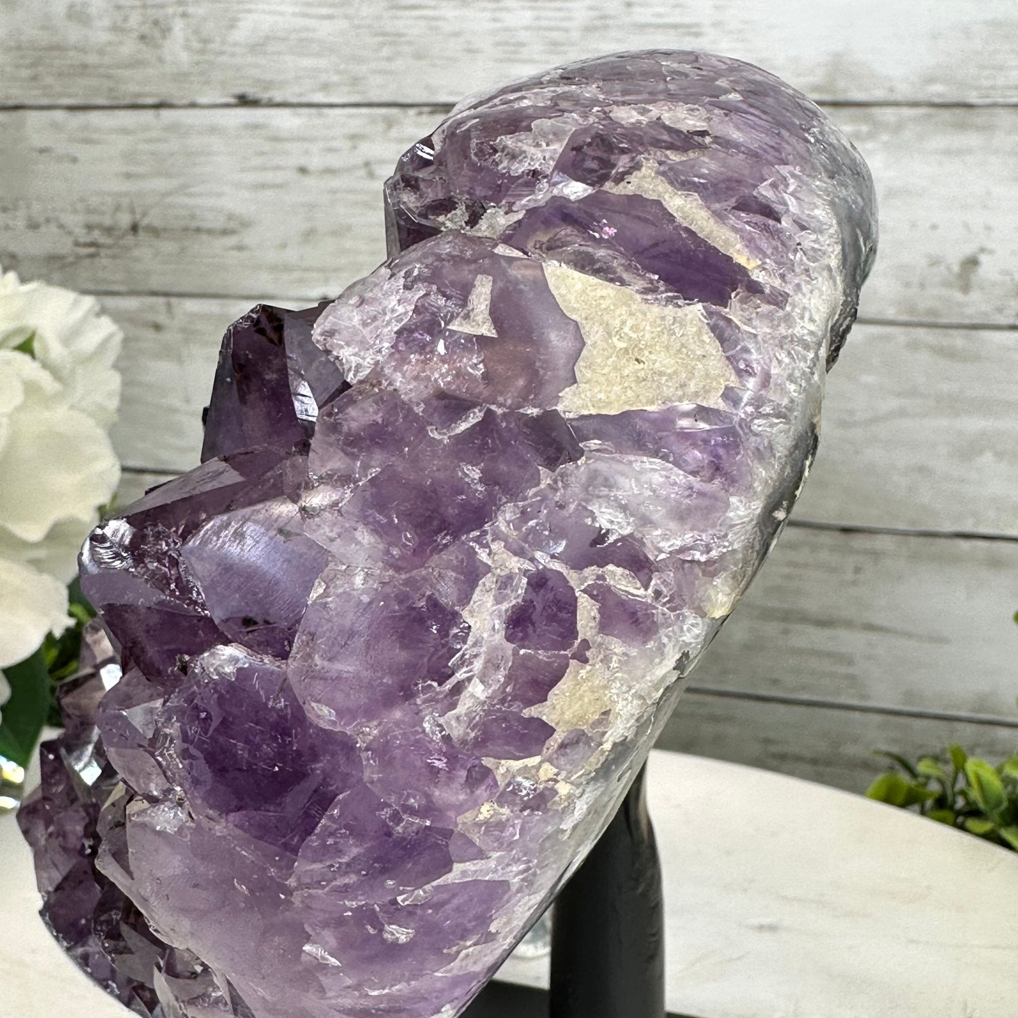 Extra Quality Amethyst Heart Geode w/ metal stand, 7.1 lbs & 8" Tall #5463-0292 - Brazil GemsBrazil GemsExtra Quality Amethyst Heart Geode w/ metal stand, 7.1 lbs & 8" Tall #5463-0292Hearts5463-0292