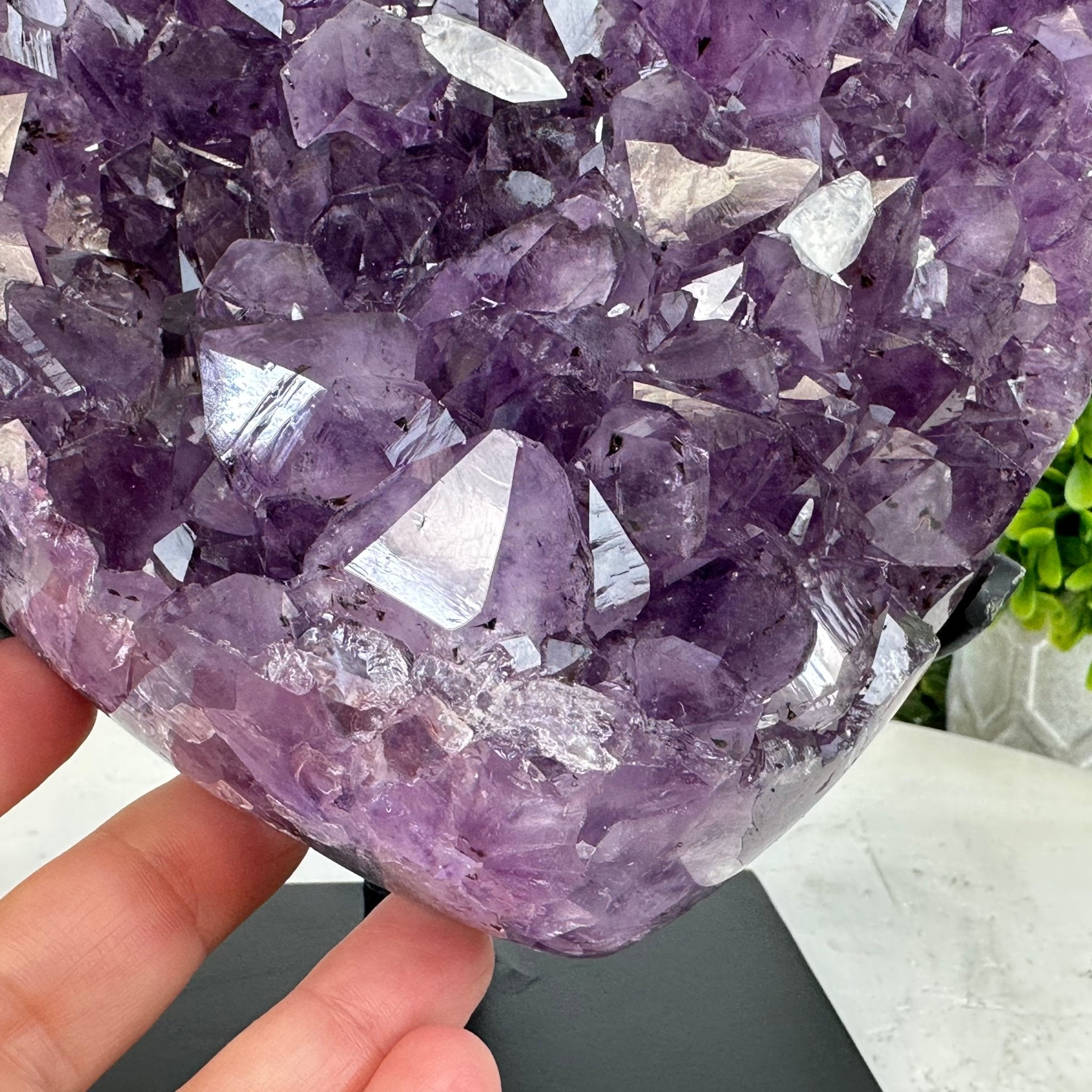 Extra Quality Amethyst Heart Geode w/ metal stand, 7.1 lbs & 8" Tall #5463-0292 - Brazil GemsBrazil GemsExtra Quality Amethyst Heart Geode w/ metal stand, 7.1 lbs & 8" Tall #5463-0292Hearts5463-0292