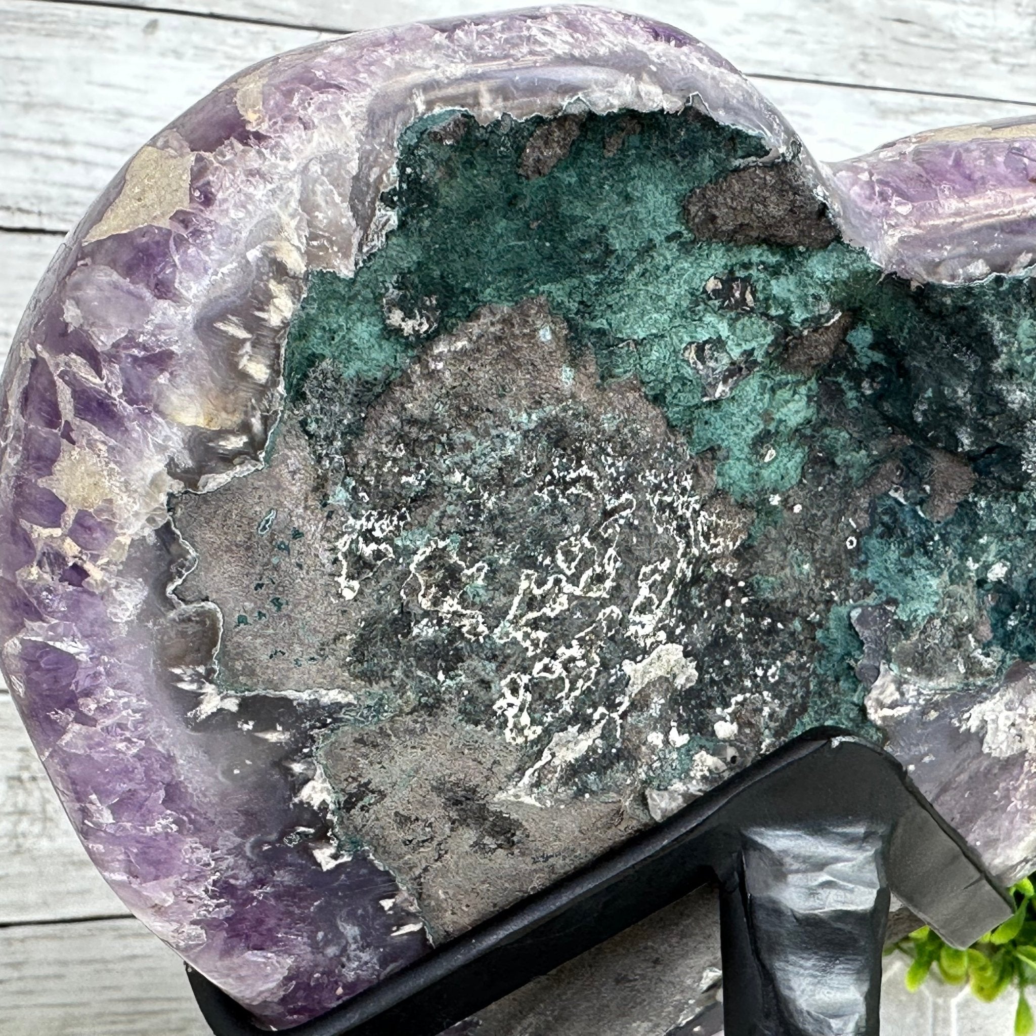 Extra Quality Amethyst Heart Geode w/ metal stand, 7.1 lbs & 8" Tall #5463-0292 - Brazil GemsBrazil GemsExtra Quality Amethyst Heart Geode w/ metal stand, 7.1 lbs & 8" Tall #5463-0292Hearts5463-0292