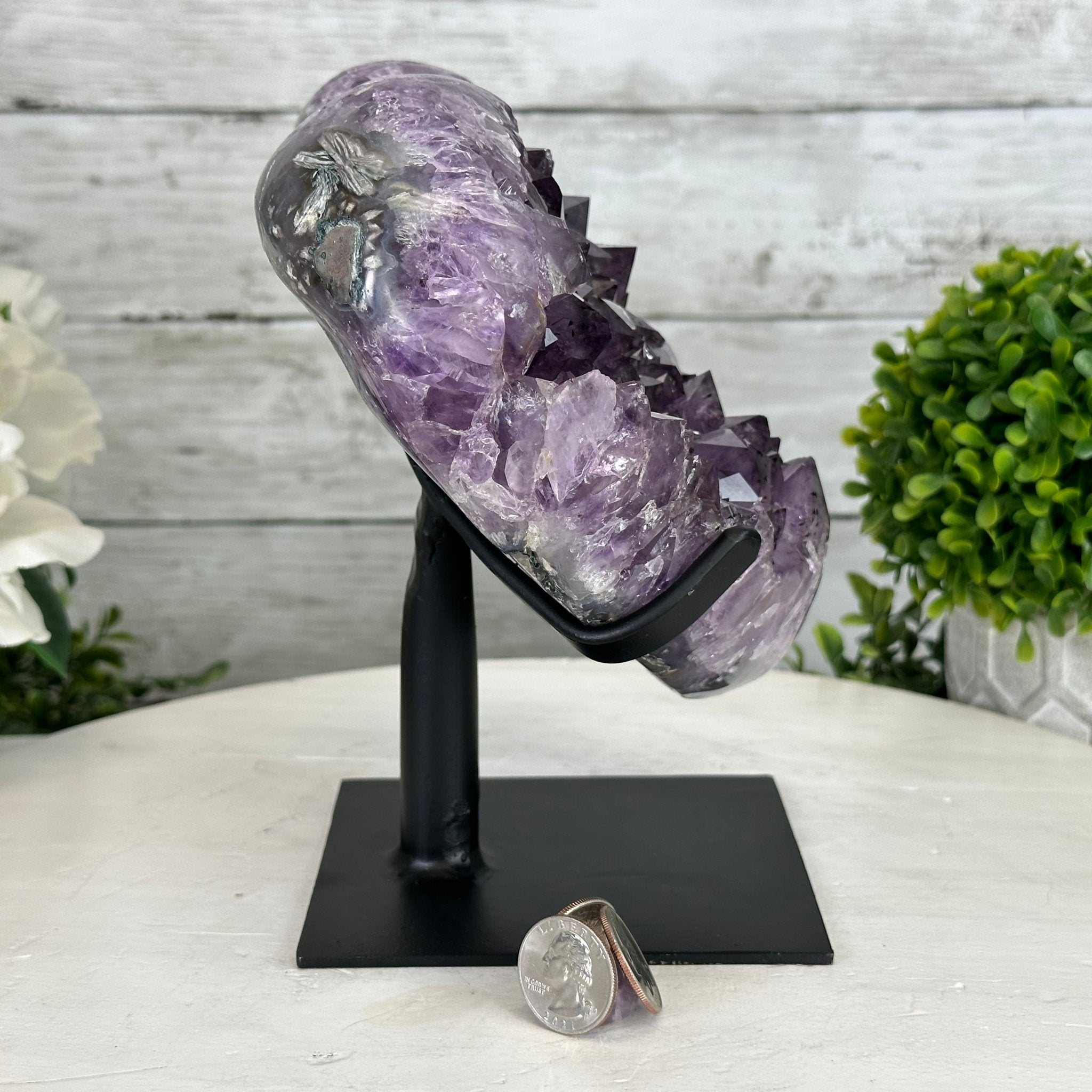 Extra Quality Amethyst Heart Geode w/ metal stand, 7.1 lbs & 8" Tall #5463-0292 - Brazil GemsBrazil GemsExtra Quality Amethyst Heart Geode w/ metal stand, 7.1 lbs & 8" Tall #5463-0292Hearts5463-0292
