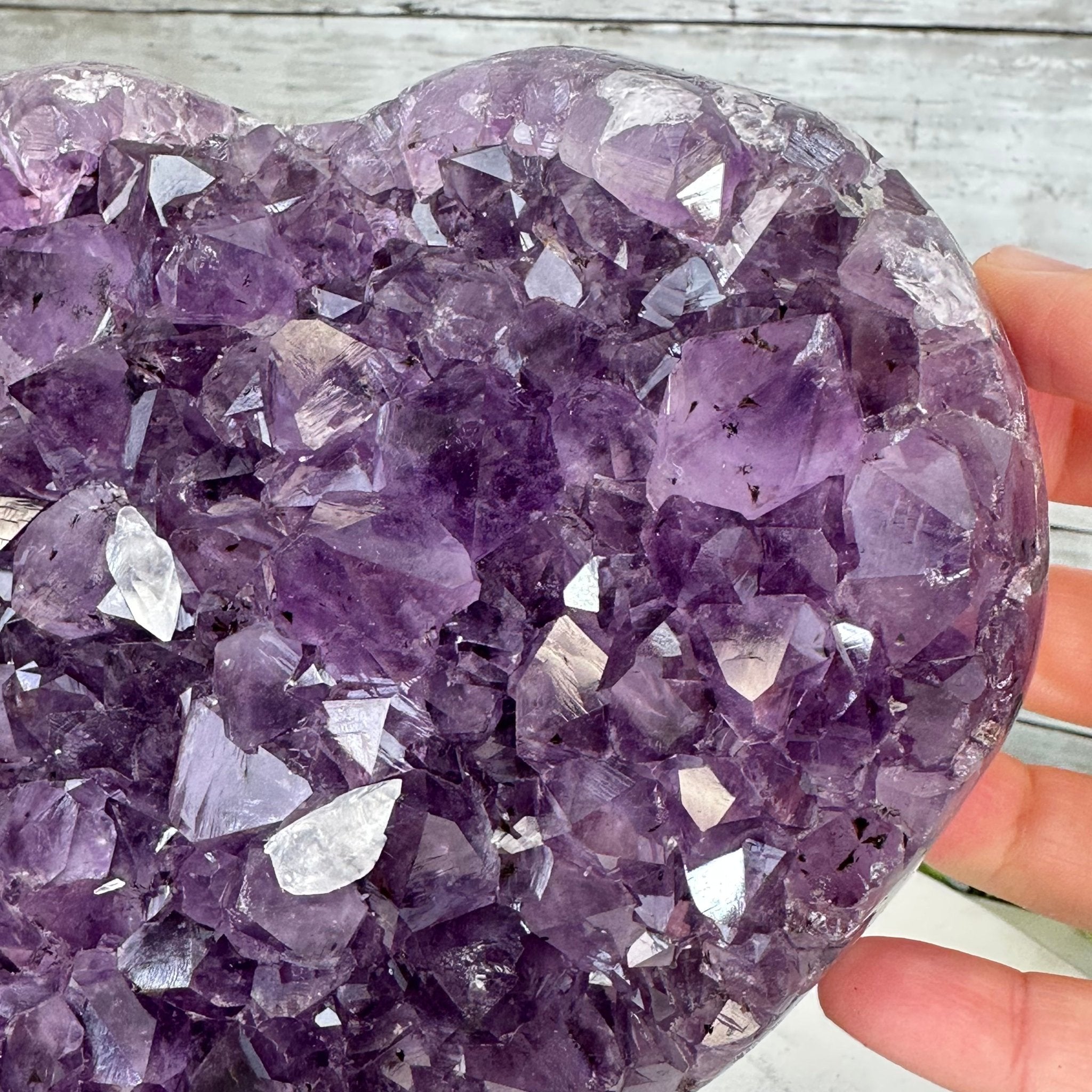 Extra Quality Amethyst Heart Geode w/ metal stand, 7.1 lbs & 8" Tall #5463-0292 - Brazil GemsBrazil GemsExtra Quality Amethyst Heart Geode w/ metal stand, 7.1 lbs & 8" Tall #5463-0292Hearts5463-0292