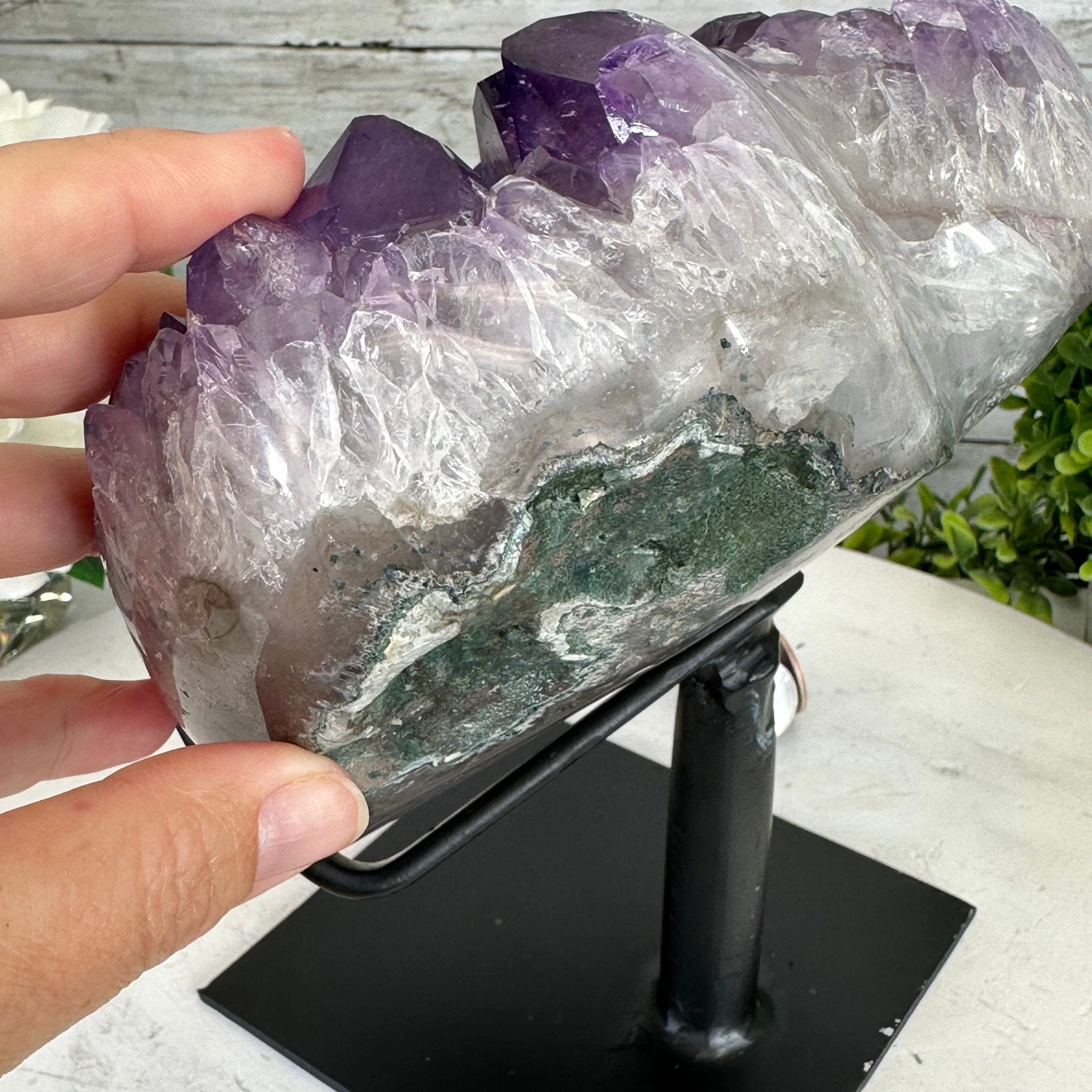 Extra Quality Amethyst Heart Geode w/ metal stand, 8.7 lbs & 8" Tall #5463-0293 - Brazil GemsBrazil GemsExtra Quality Amethyst Heart Geode w/ metal stand, 8.7 lbs & 8" Tall #5463-0293Hearts5463-0293