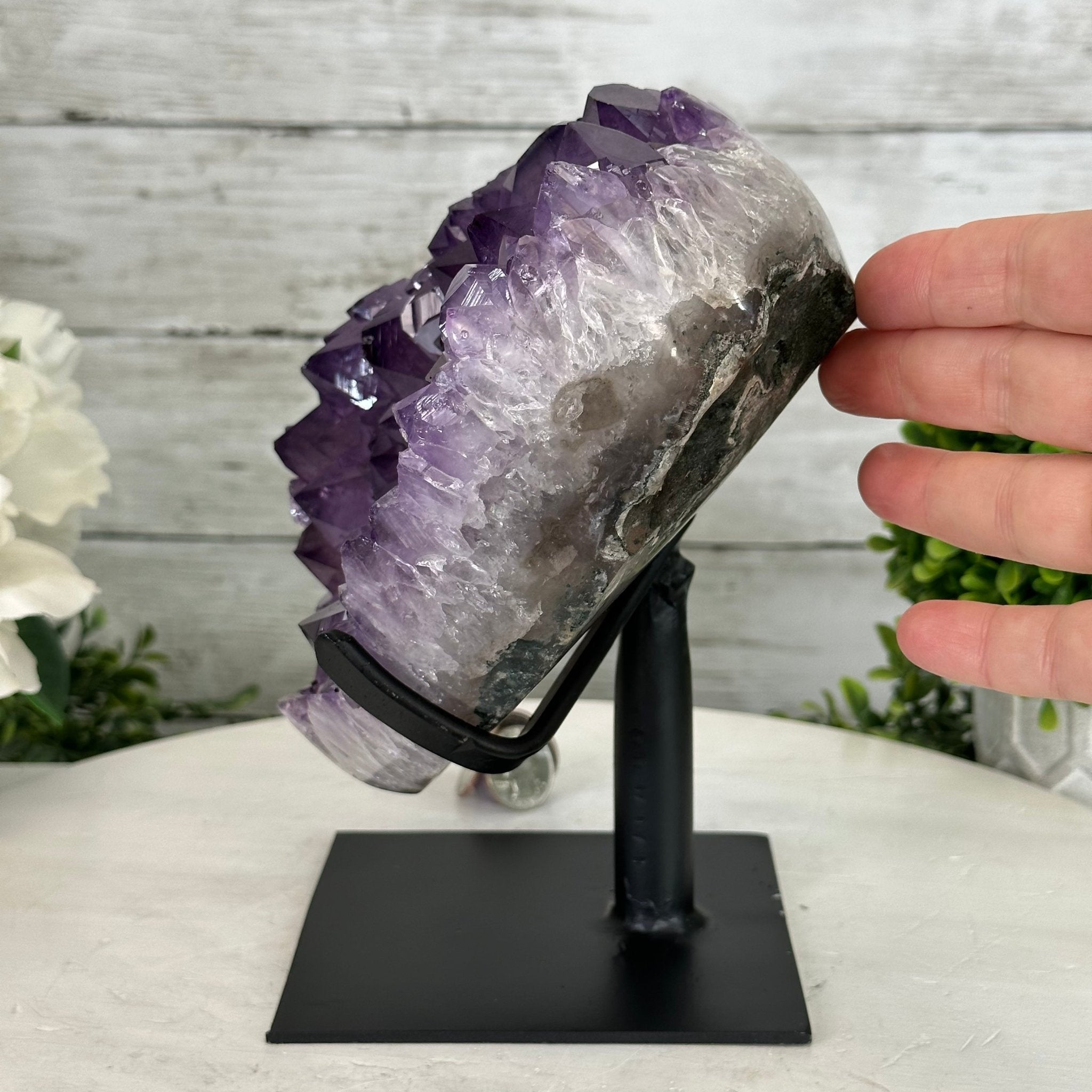 Extra Quality Amethyst Heart Geode w/ metal stand, 8.7 lbs & 8" Tall #5463-0293 - Brazil GemsBrazil GemsExtra Quality Amethyst Heart Geode w/ metal stand, 8.7 lbs & 8" Tall #5463-0293Hearts5463-0293