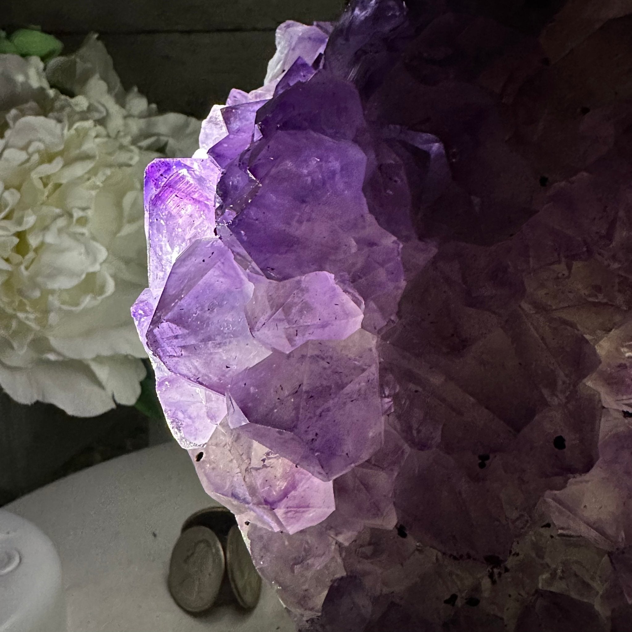Extra Quality Amethyst Heart Geode w/ metal stand, 8.7 lbs & 8" Tall #5463-0293 - Brazil GemsBrazil GemsExtra Quality Amethyst Heart Geode w/ metal stand, 8.7 lbs & 8" Tall #5463-0293Hearts5463-0293