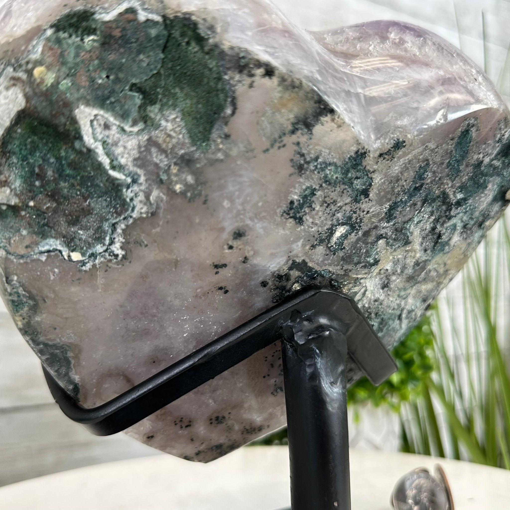 Extra Quality Amethyst Heart Geode w/ metal stand, 8.7 lbs & 8" Tall #5463-0293 - Brazil GemsBrazil GemsExtra Quality Amethyst Heart Geode w/ metal stand, 8.7 lbs & 8" Tall #5463-0293Hearts5463-0293