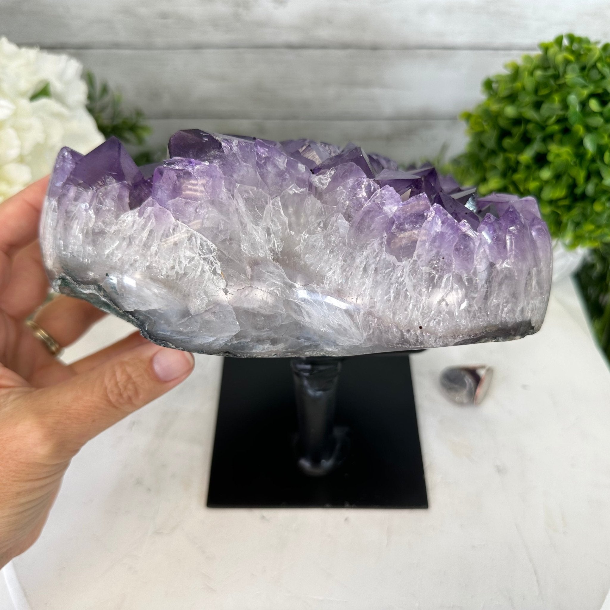 Extra Quality Amethyst Heart Geode w/ metal stand, 8.7 lbs & 8" Tall #5463-0293 - Brazil GemsBrazil GemsExtra Quality Amethyst Heart Geode w/ metal stand, 8.7 lbs & 8" Tall #5463-0293Hearts5463-0293