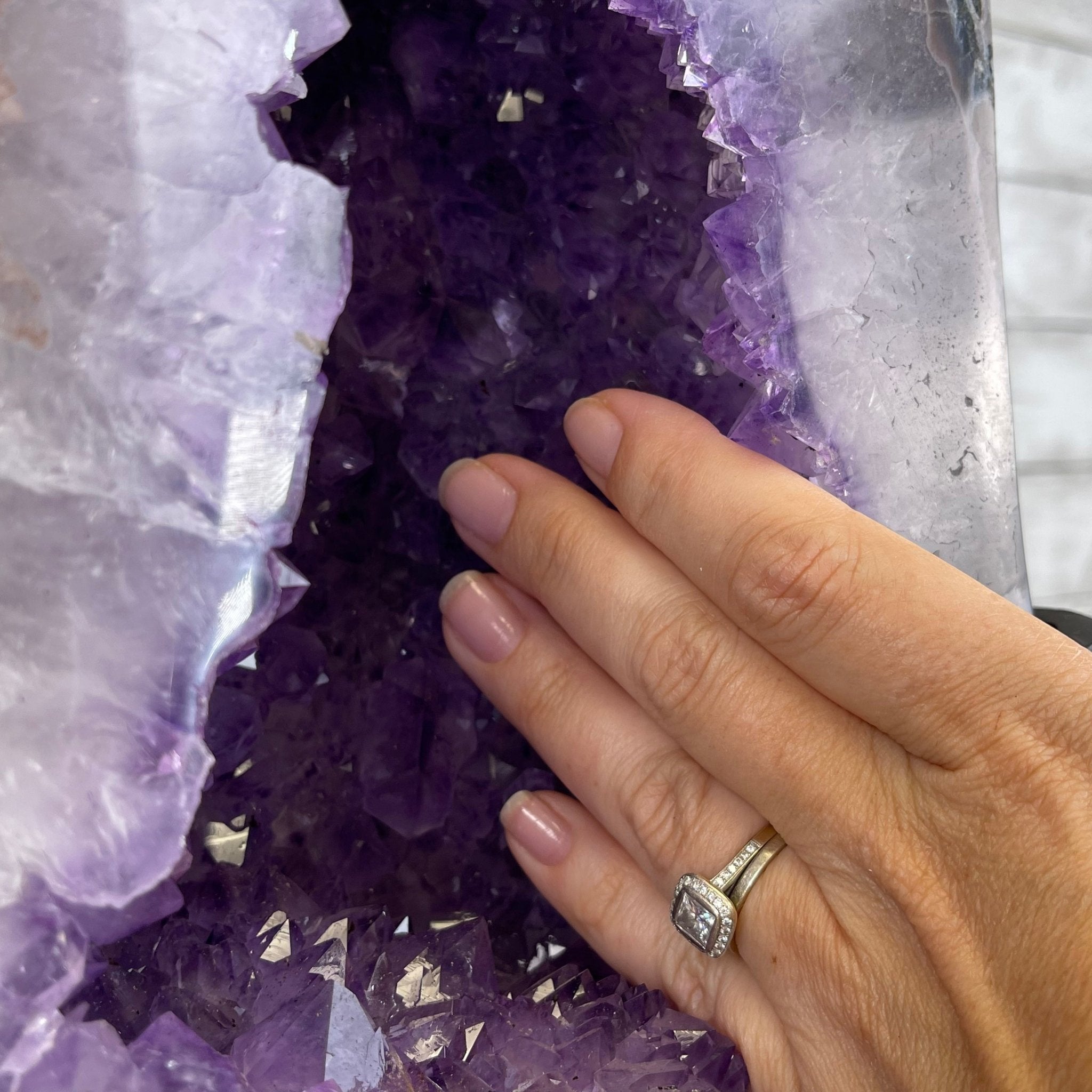 Extra Quality Amethyst Wings on a Metal Stand, 143.3 lbs, 30.5" Tall #5493-0019 - Brazil GemsBrazil GemsExtra Quality Amethyst Wings on a Metal Stand, 143.3 lbs, 30.5" Tall #5493-0019Amethyst Butterfly Wings5493-0019