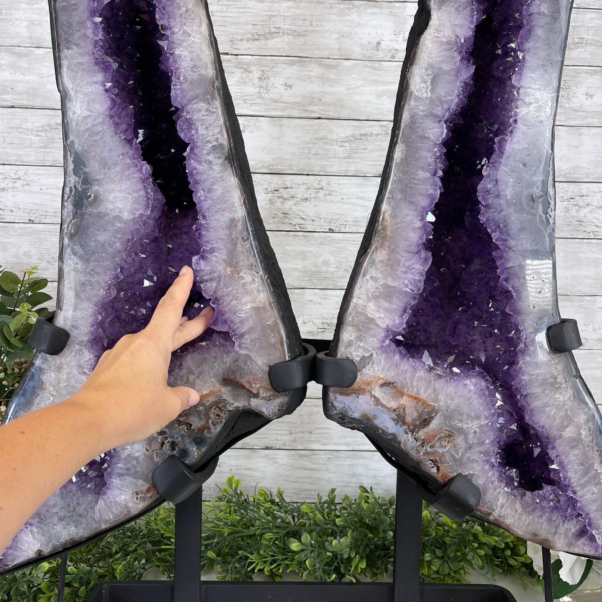 Extra Quality Amethyst Wings on a Metal Stand, 143.3 lbs, 30.5" Tall #5493-0019 - Brazil GemsBrazil GemsExtra Quality Amethyst Wings on a Metal Stand, 143.3 lbs, 30.5" Tall #5493-0019Amethyst Butterfly Wings5493-0019