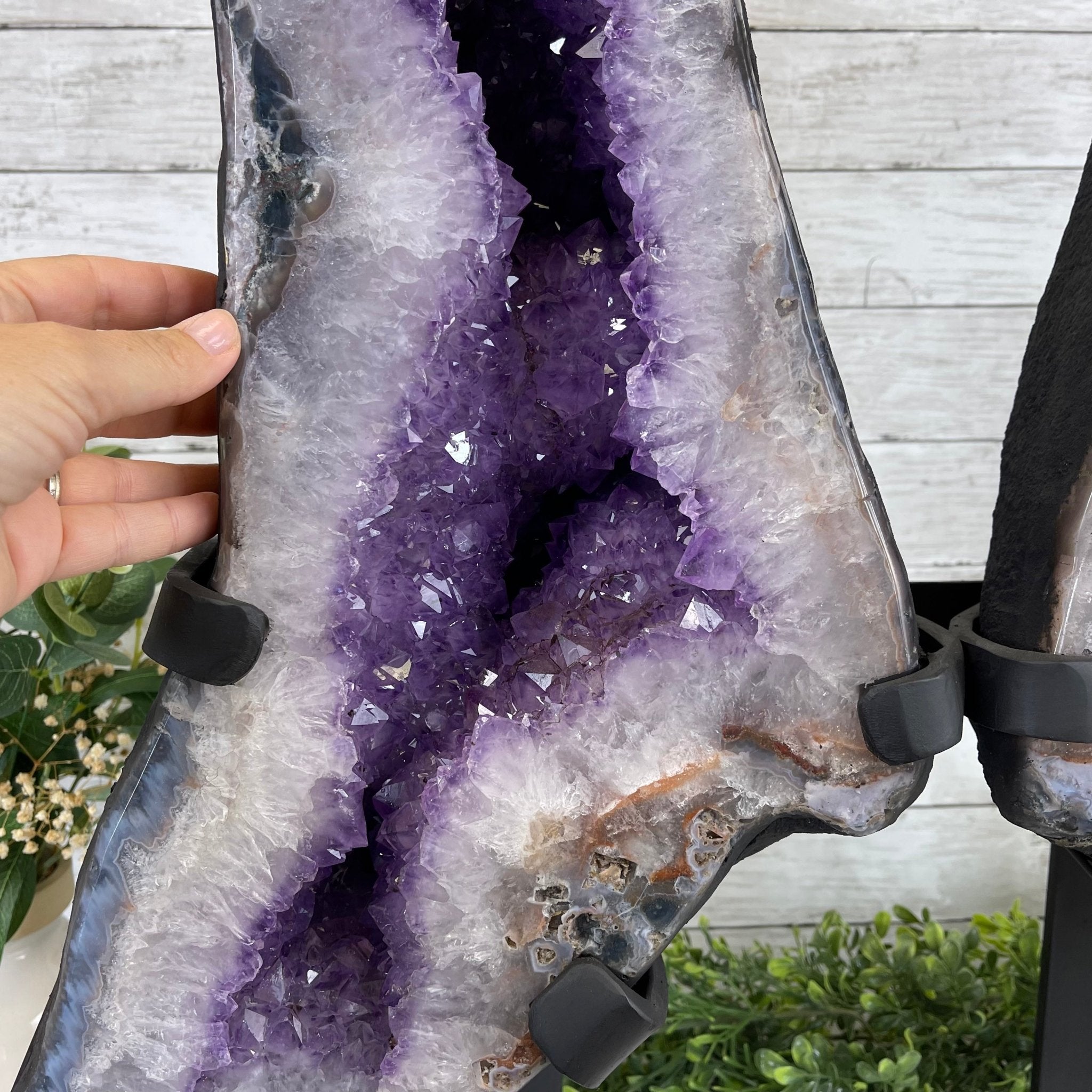 Extra Quality Amethyst Wings on a Metal Stand, 143.3 lbs, 30.5" Tall #5493-0019 - Brazil GemsBrazil GemsExtra Quality Amethyst Wings on a Metal Stand, 143.3 lbs, 30.5" Tall #5493-0019Amethyst Butterfly Wings5493-0019