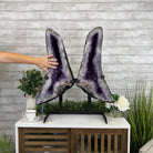 Extra Quality Amethyst Wings on a Metal Stand, 143.3 lbs, 30.5" Tall #5493-0019 - Brazil GemsBrazil GemsExtra Quality Amethyst Wings on a Metal Stand, 143.3 lbs, 30.5" Tall #5493-0019Amethyst Butterfly Wings5493-0019