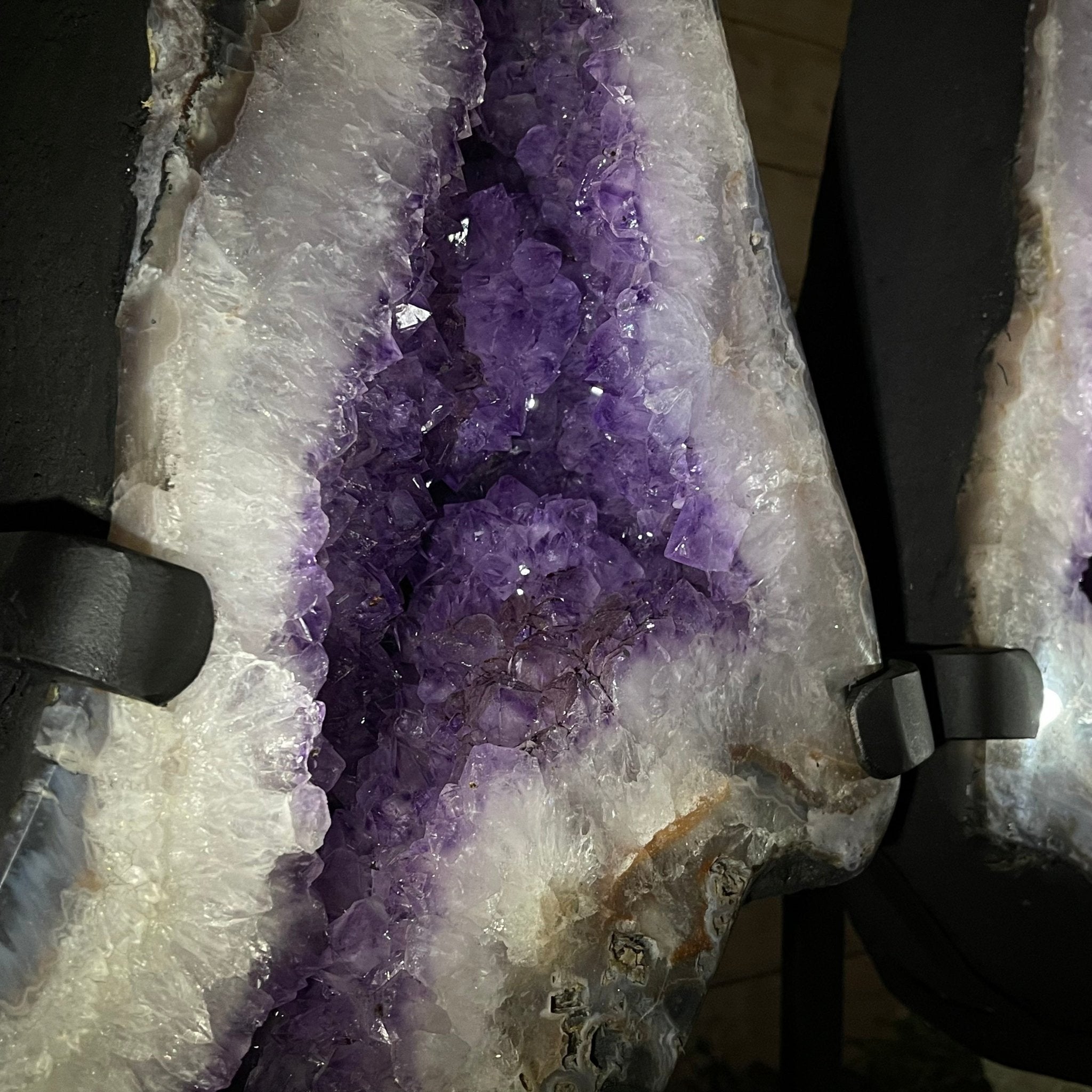 Extra Quality Amethyst Wings on a Metal Stand, 143.3 lbs, 30.5" Tall #5493-0019 - Brazil GemsBrazil GemsExtra Quality Amethyst Wings on a Metal Stand, 143.3 lbs, 30.5" Tall #5493-0019Amethyst Butterfly Wings5493-0019
