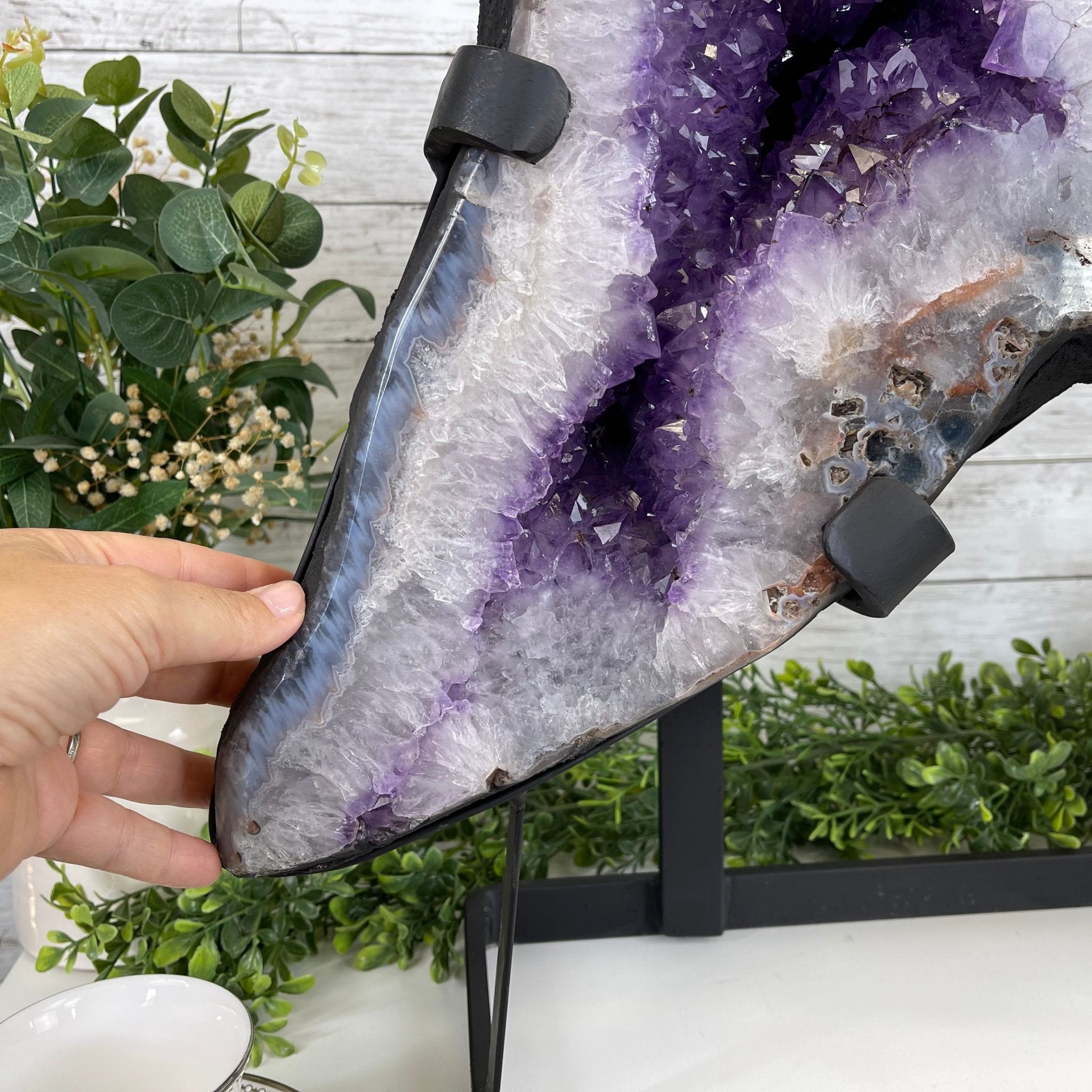 Extra Quality Amethyst Wings on a Metal Stand, 143.3 lbs, 30.5" Tall #5493-0019 - Brazil GemsBrazil GemsExtra Quality Amethyst Wings on a Metal Stand, 143.3 lbs, 30.5" Tall #5493-0019Amethyst Butterfly Wings5493-0019