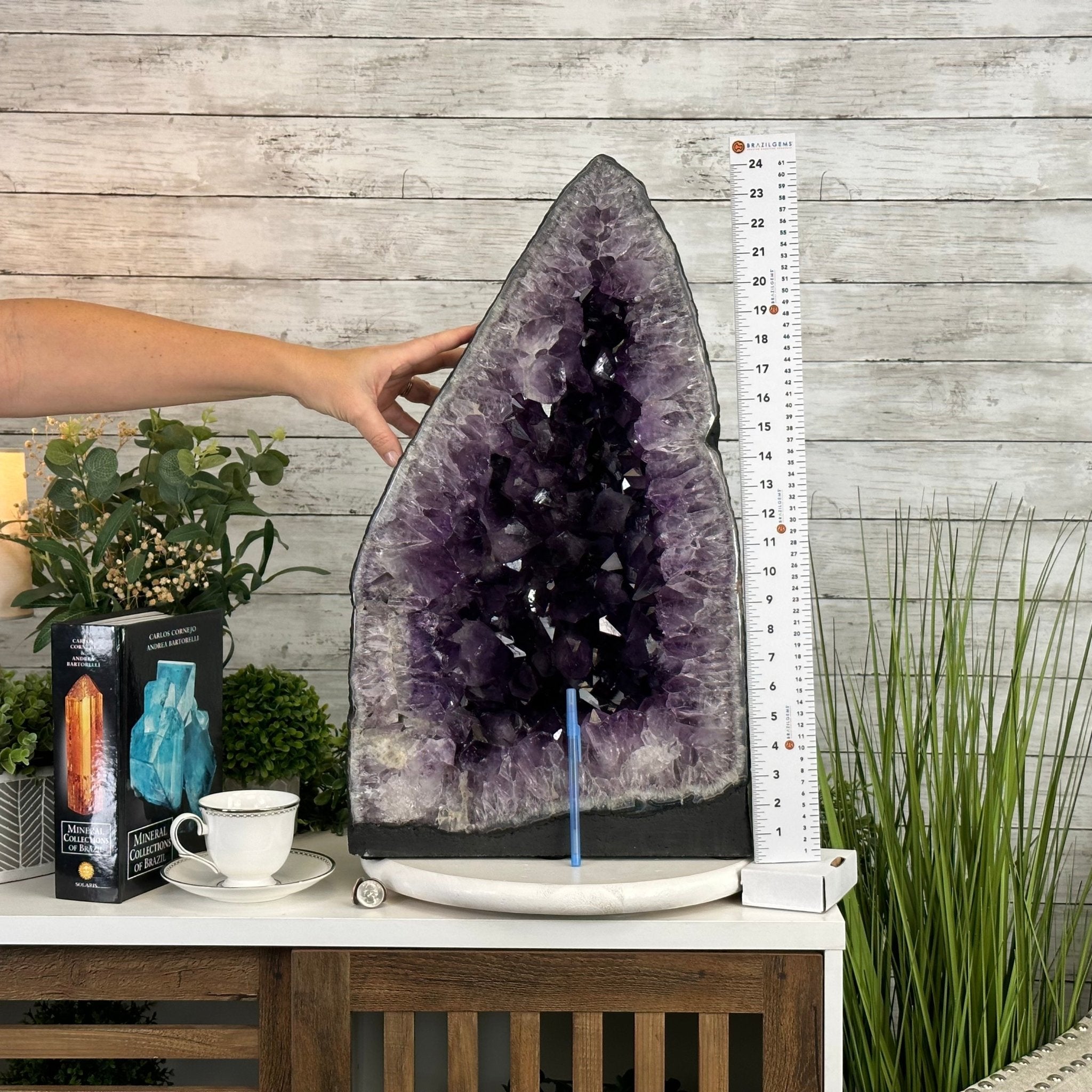 Extra Quality Brazilian Amethyst Cathedral, 108 lbs & 24.25" Tall, Model #5601-1183 by Brazil Gems - Brazil GemsBrazil GemsExtra Quality Brazilian Amethyst Cathedral, 108 lbs & 24.25" Tall, Model #5601-1183 by Brazil GemsCathedrals5601-1183