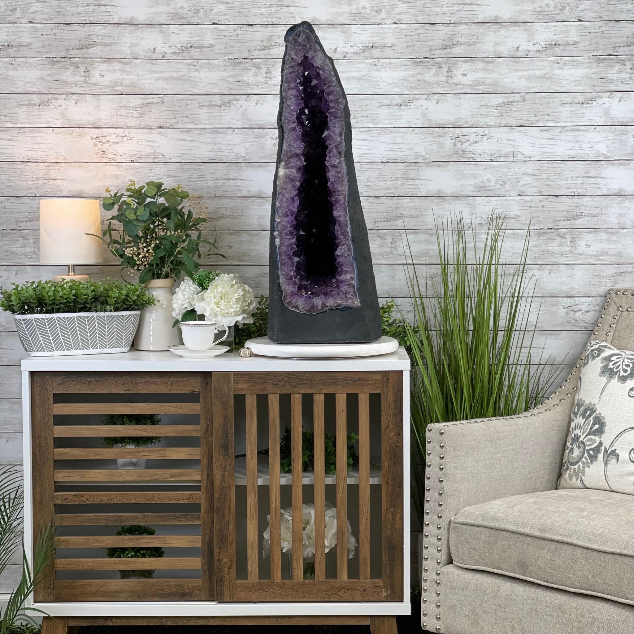 Extra Quality Brazilian Amethyst Cathedral, 125.7 lbs & 29.75" Tall #5601-0711 by Brazil Gems - Brazil GemsBrazil GemsExtra Quality Brazilian Amethyst Cathedral, 125.7 lbs & 29.75" Tall #5601-0711 by Brazil GemsCathedrals5601-0711