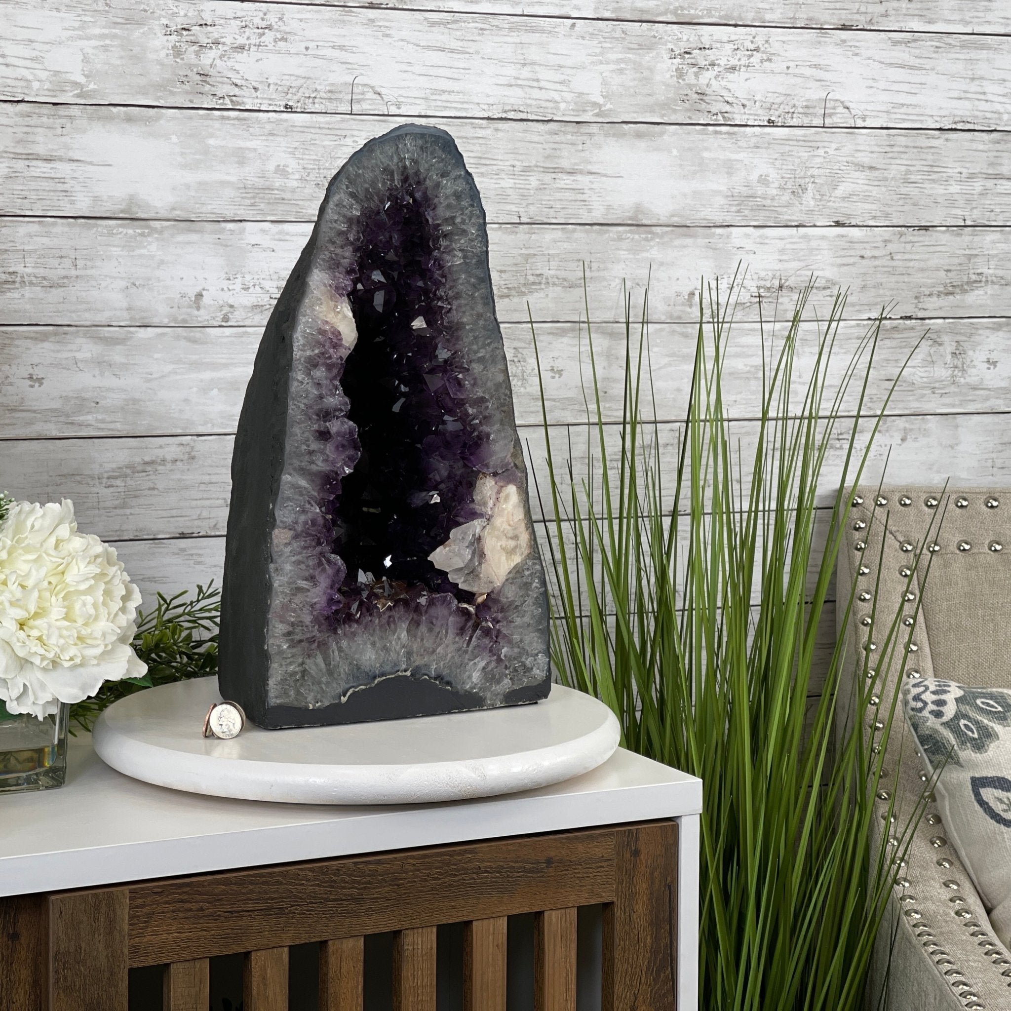 Extra Quality Brazilian Amethyst Cathedral, 16.6” tall & 47.2 lbs #5601-0526 by Brazil Gems - Brazil GemsBrazil GemsExtra Quality Brazilian Amethyst Cathedral, 16.6” tall & 47.2 lbs #5601-0526 by Brazil GemsCathedrals5601-0526