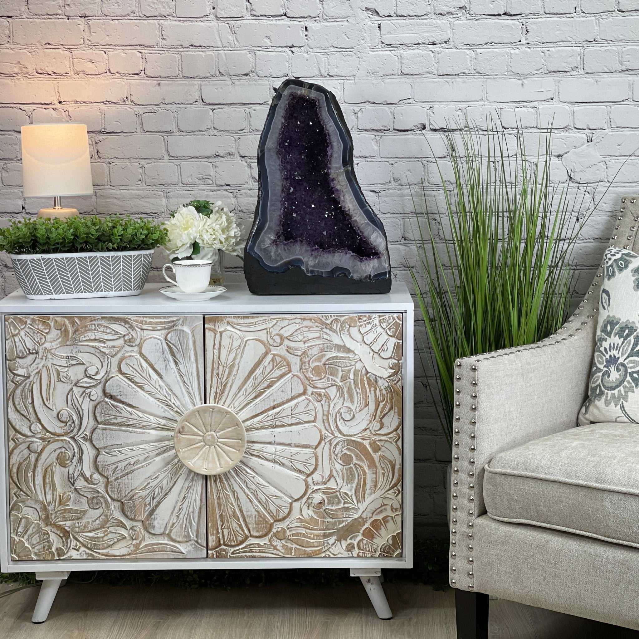 Extra Quality Brazilian Amethyst Cathedral, 19” tall & 63.8 lbs #5601-0443 by Brazil Gems - Brazil GemsBrazil GemsExtra Quality Brazilian Amethyst Cathedral, 19” tall & 63.8 lbs #5601-0443 by Brazil GemsCathedrals5601-0443